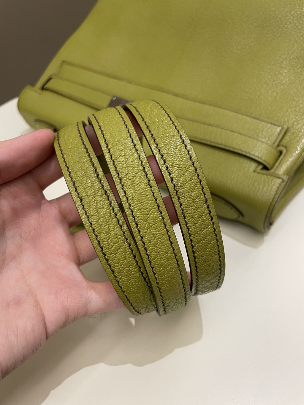 Hermes Kelly Retourne 32 Vert Anis ChÃƒÆ’Ã‚Â¨vre