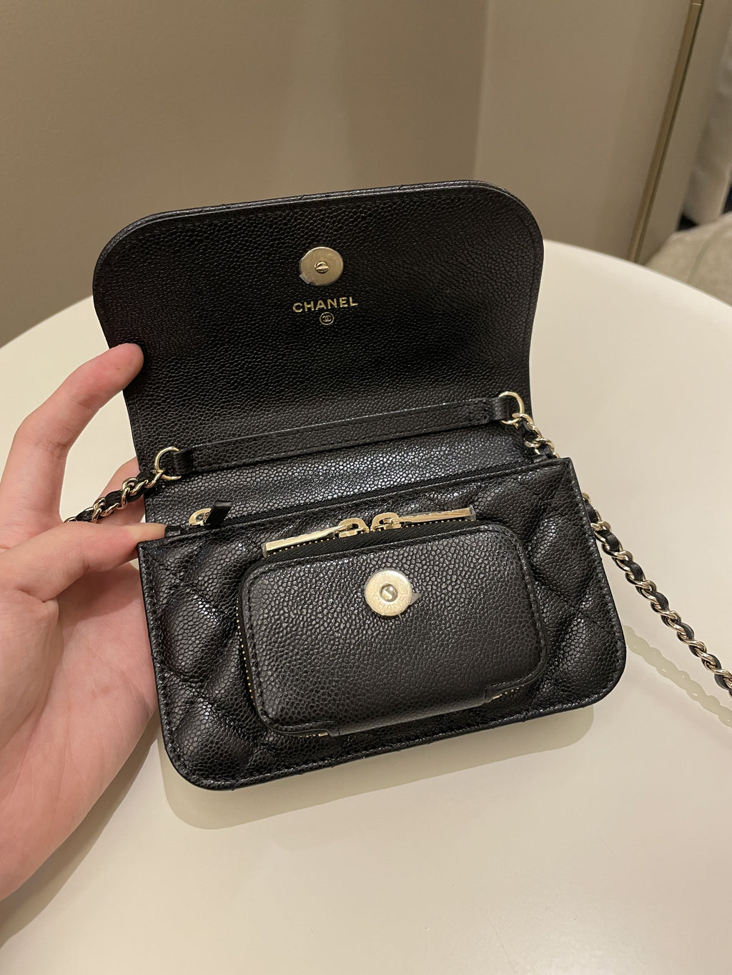 Chanel Business Affinity Clutch On Chain Black Caviar