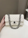 Chanel Classic Quilted Medium Double Flap Ivory Calf