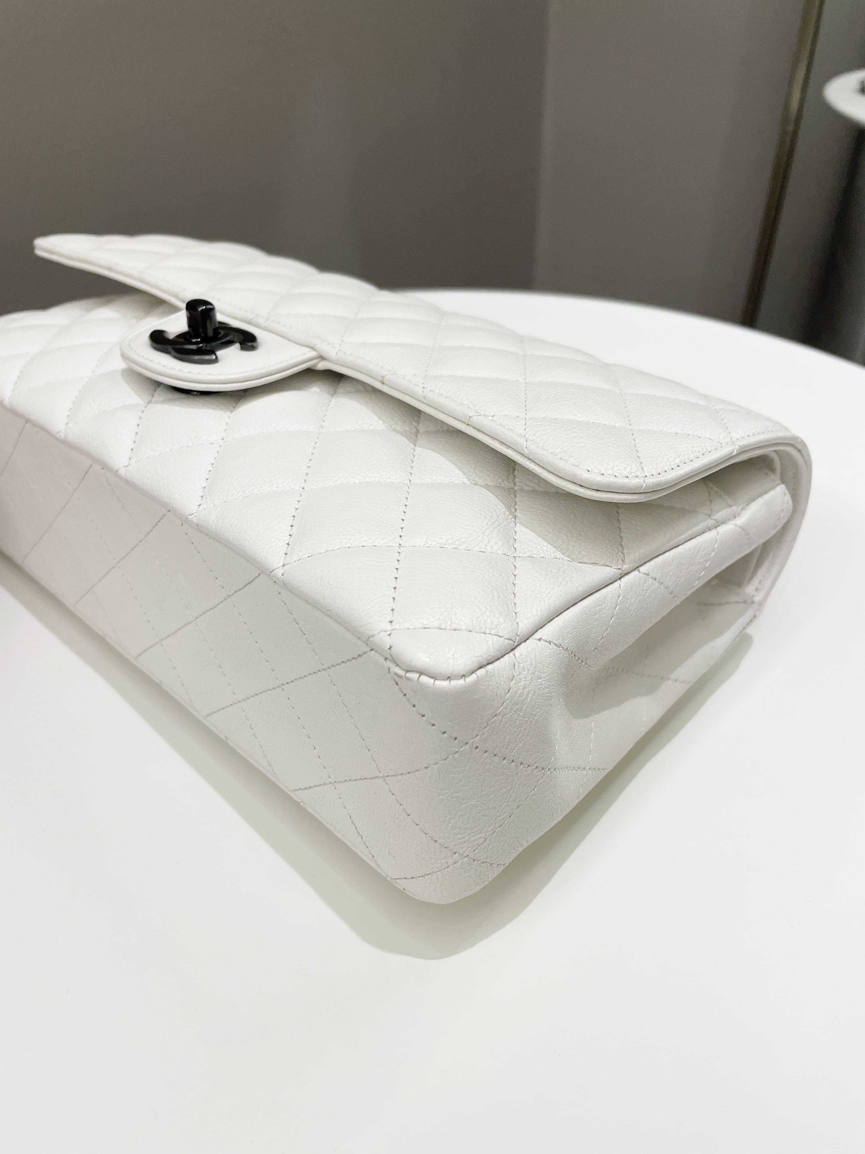 Chanel Classic Quilted Medium Double Flap Ivory Calf