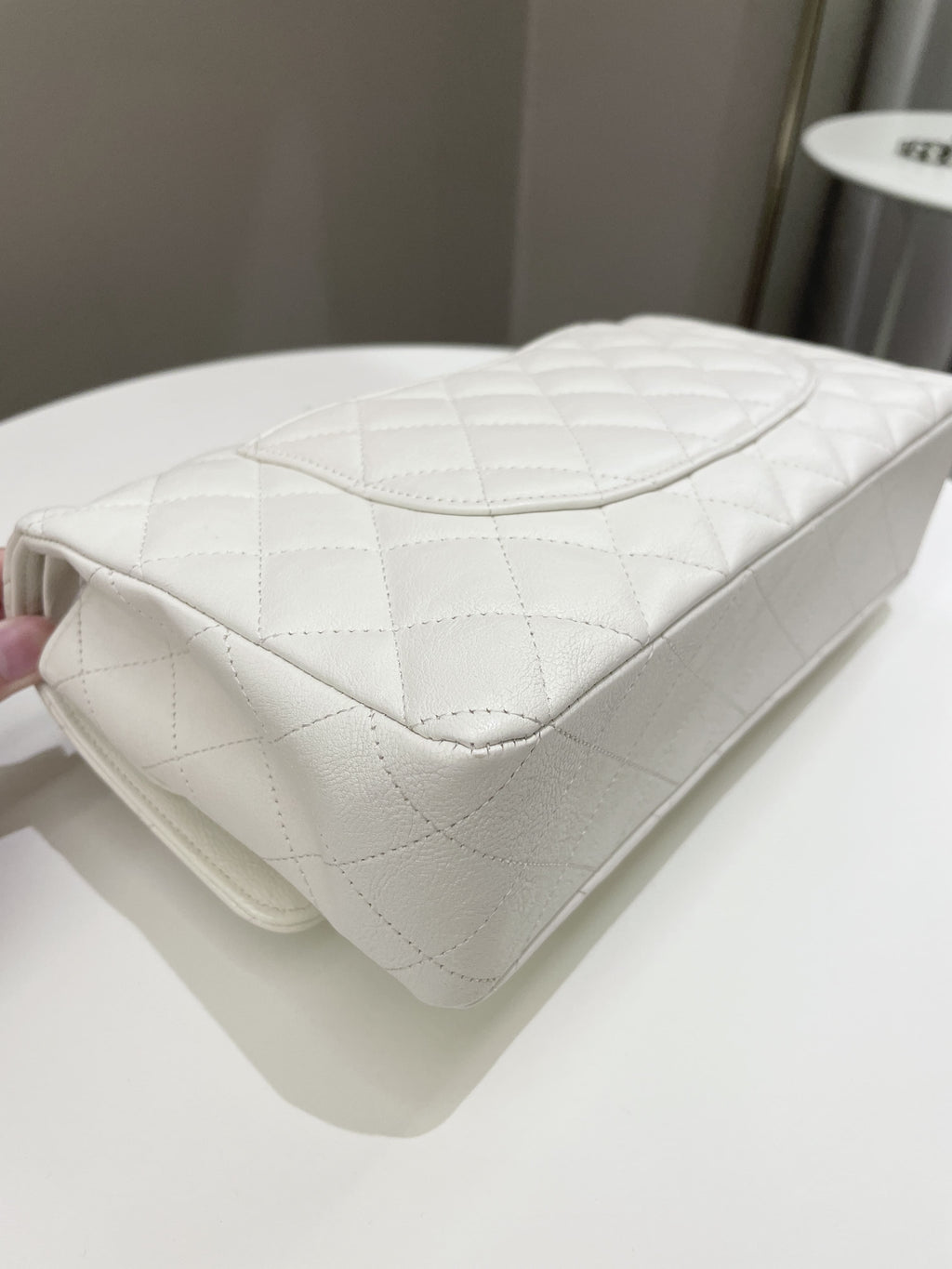 Chanel Classic Quilted Medium Double Flap Ivory Calf
