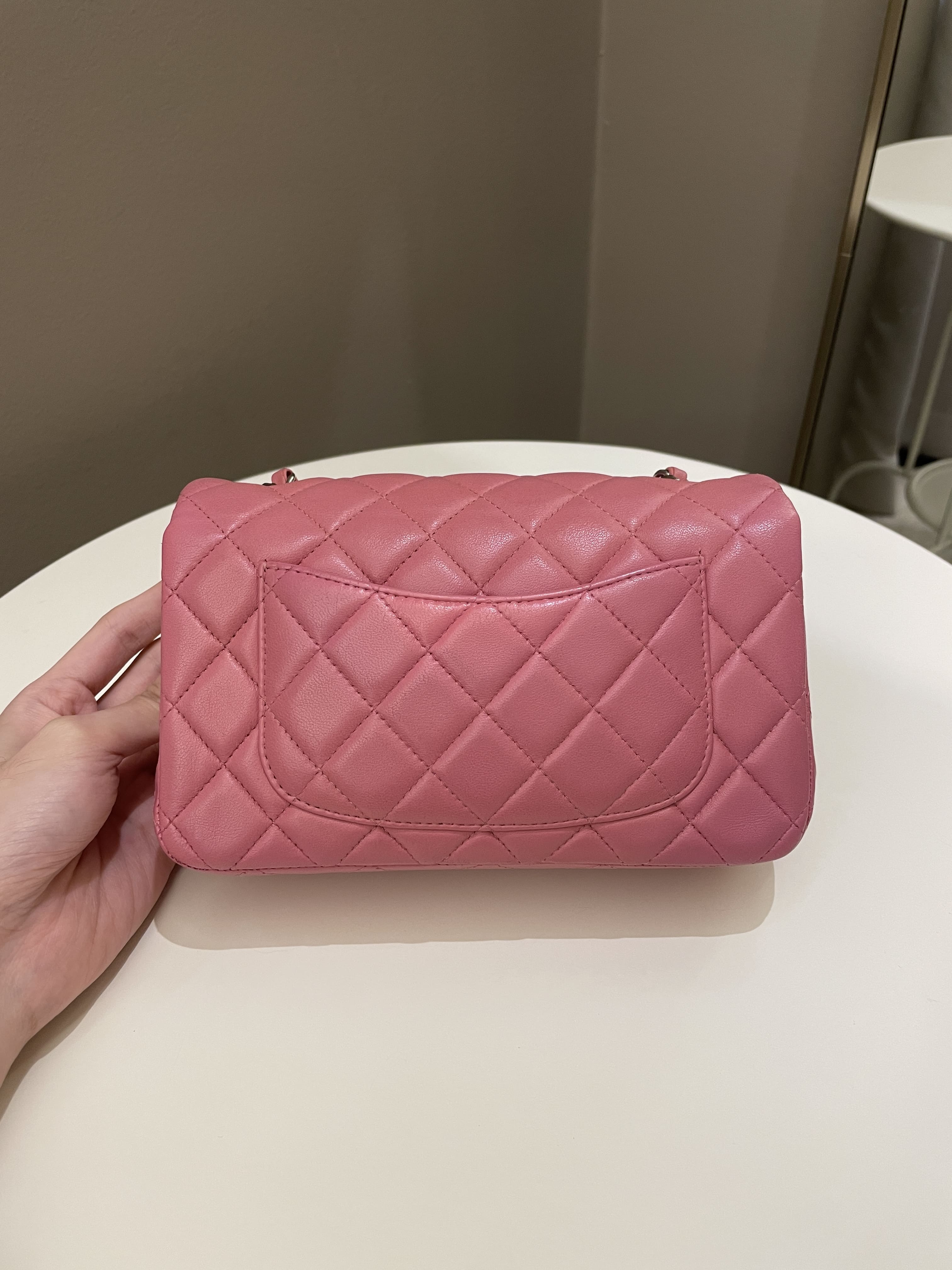 Chanel Classic Quilted Mini Rectangular Mauve Pink Lambskin