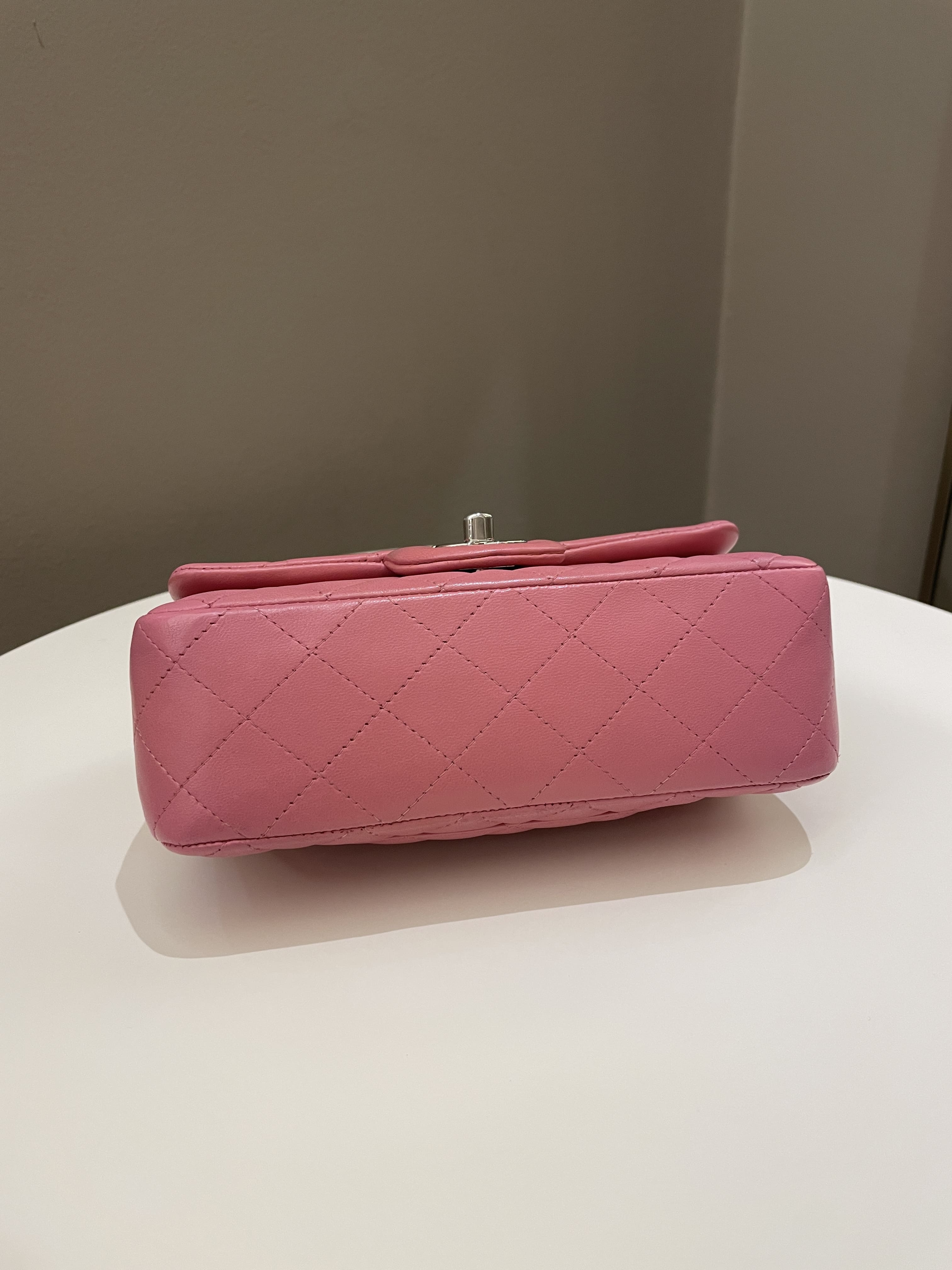 Chanel Classic Quilted Mini Rectangular Mauve Pink Lambskin