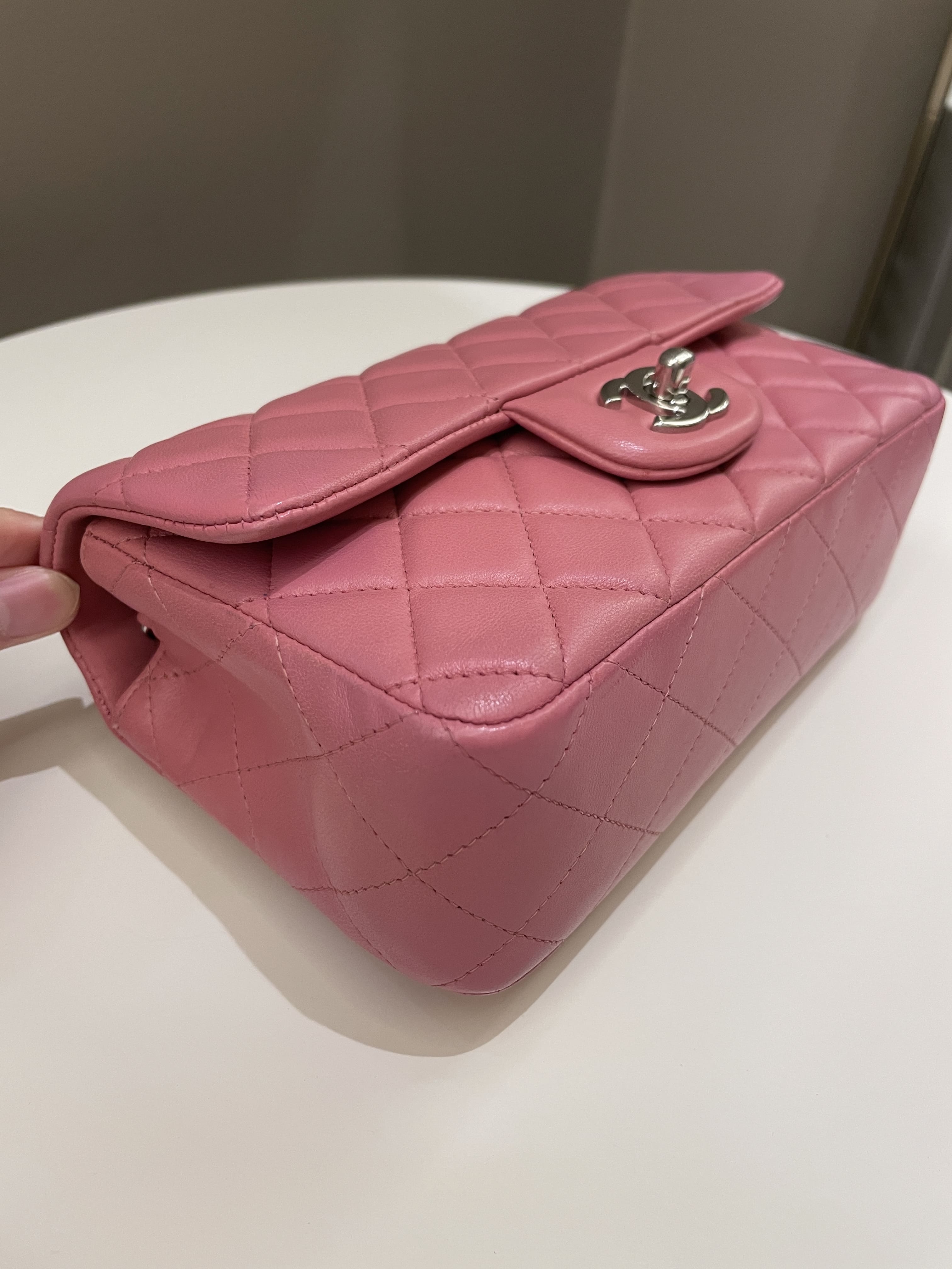 Chanel Classic Quilted Mini Rectangular Mauve Pink Lambskin
