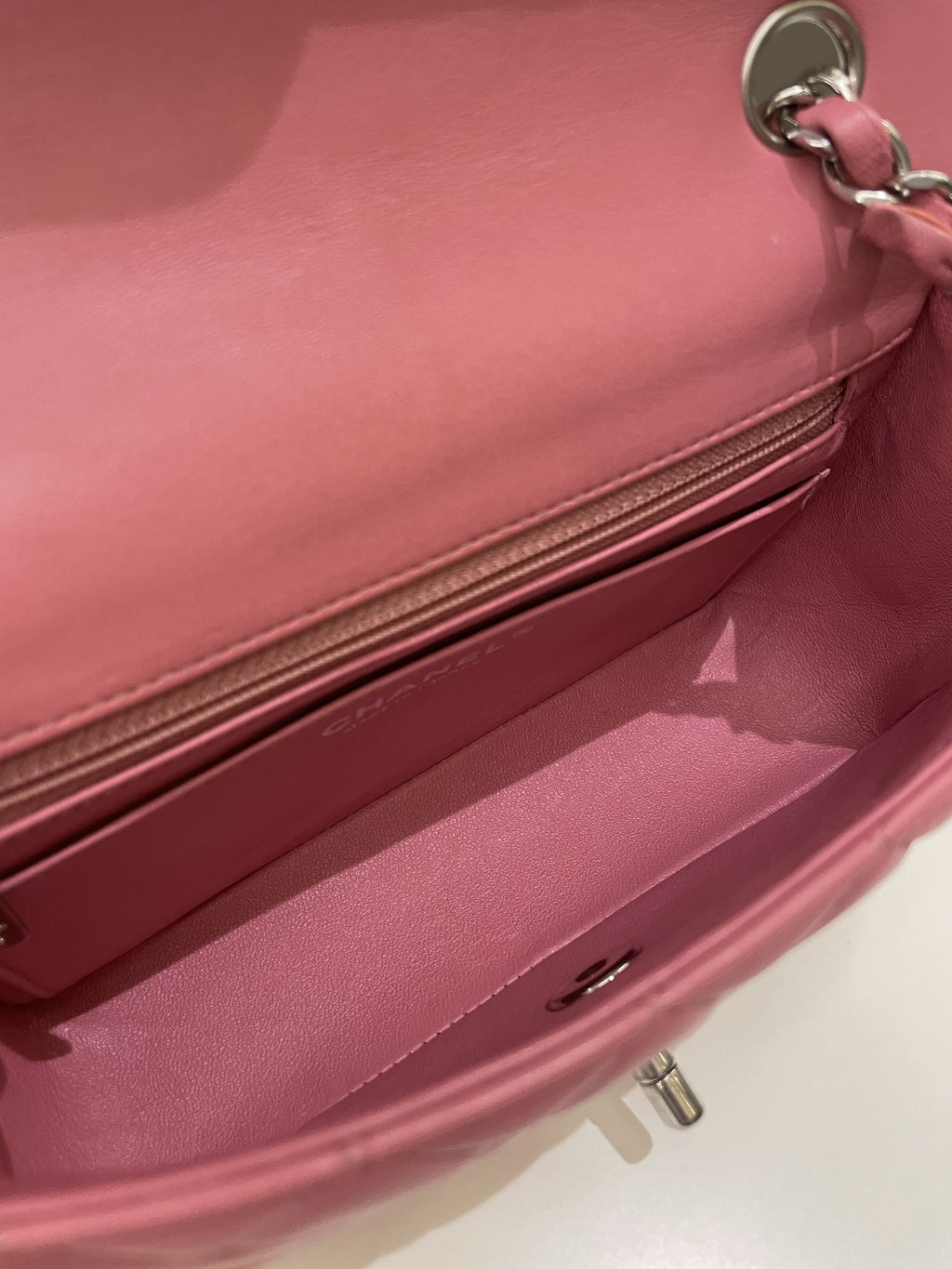 Chanel Classic Quilted Mini Rectangular Mauve Pink Lambskin