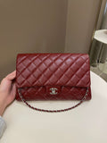 Chanel Quilted Timeless Flap Clutch Bag Burgundy Caviar