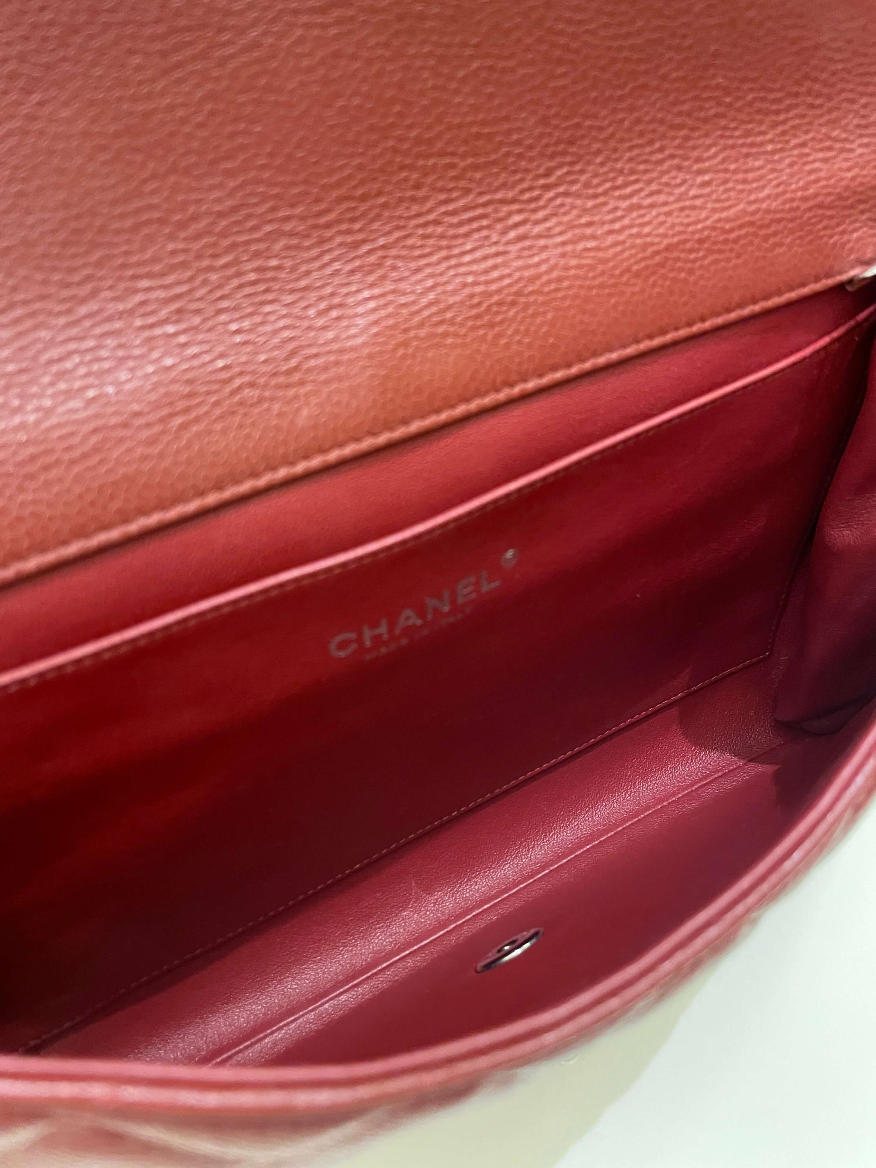 Chanel Quilted Timeless Flap Clutch Bag Burgundy Caviar