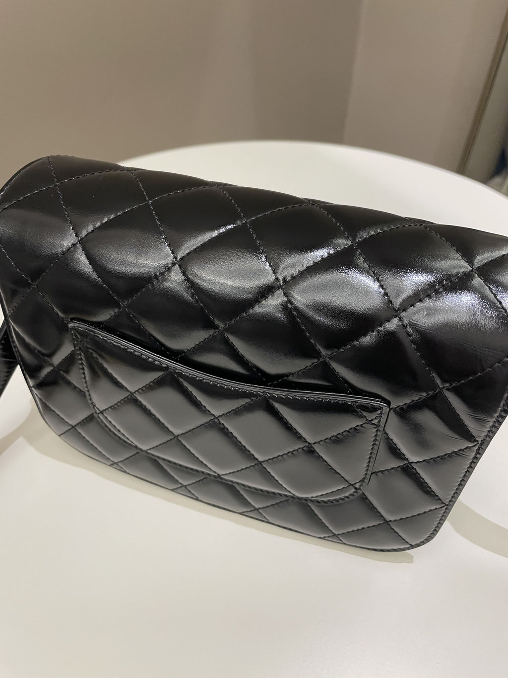 Chanel CC Mini Messenger Bag Black Coated Calfskin / Suede