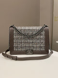 Chanel Quilted Boy Large Toffee Caviar / Tweed