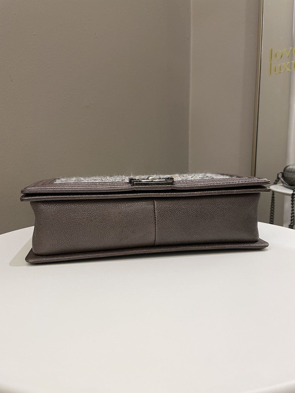 Chanel Quilted Boy Large Toffee Caviar / Tweed
