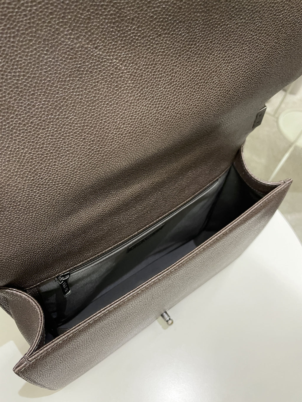 Chanel Quilted Boy Large Toffee Caviar / Tweed