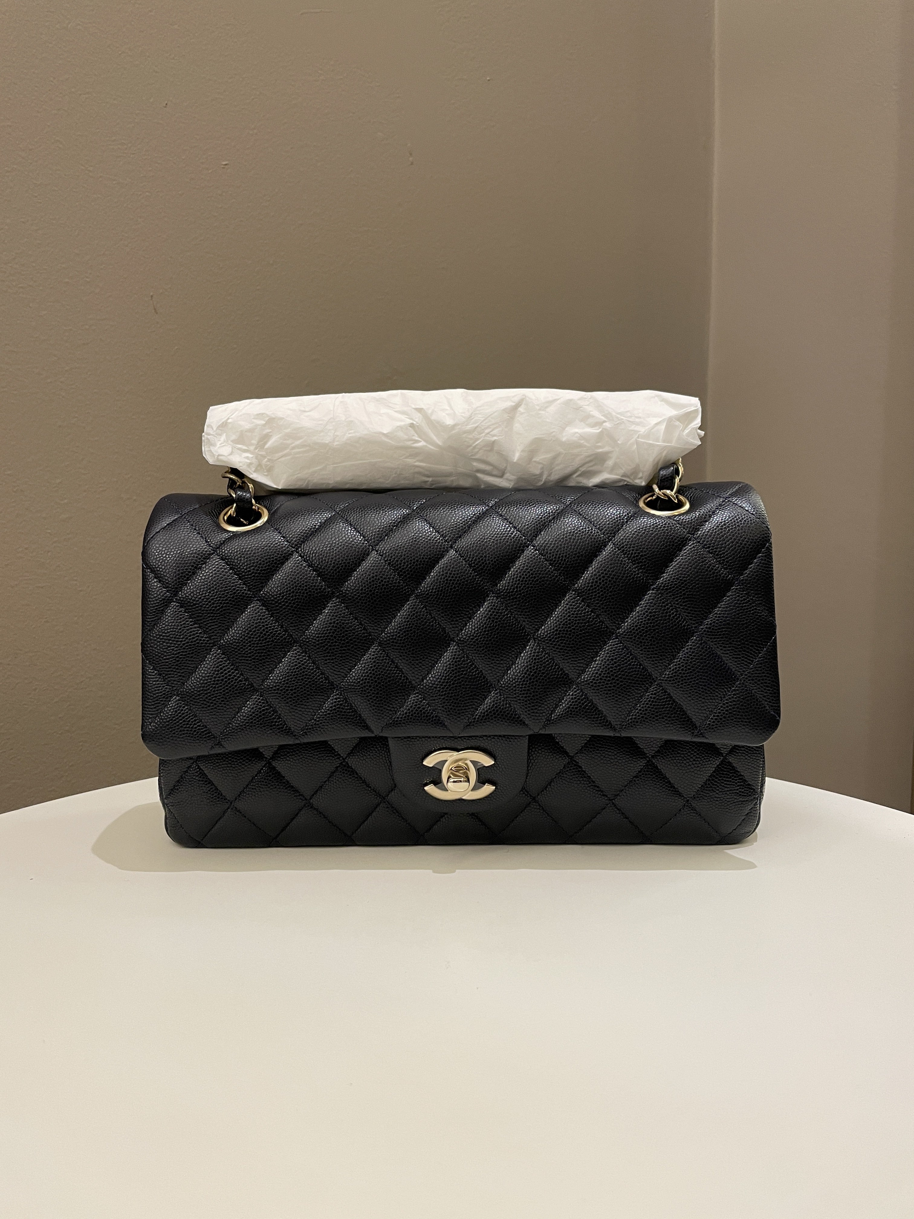 Chanel Classic Quilted Medium Double Flap Midnight Blue Caviar