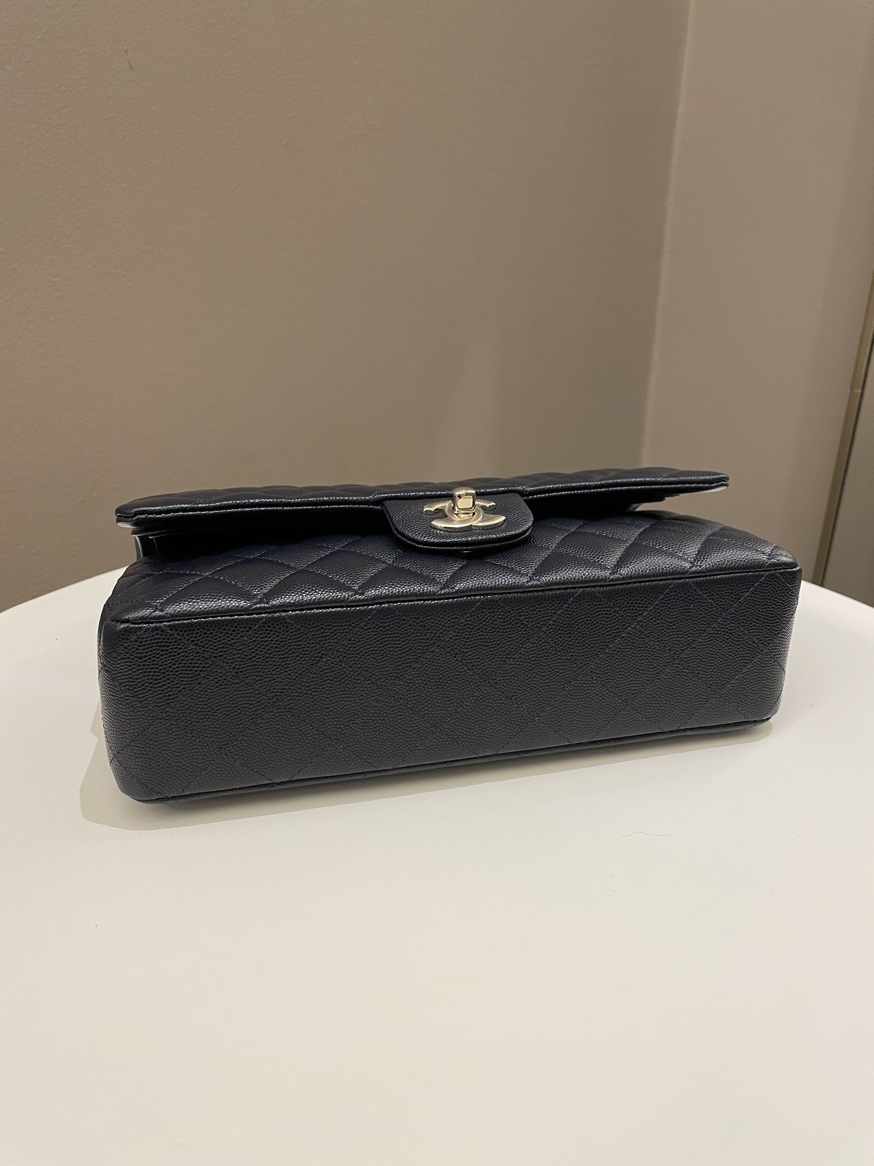Chanel Classic Quilted Medium Double Flap Midnight Blue Caviar