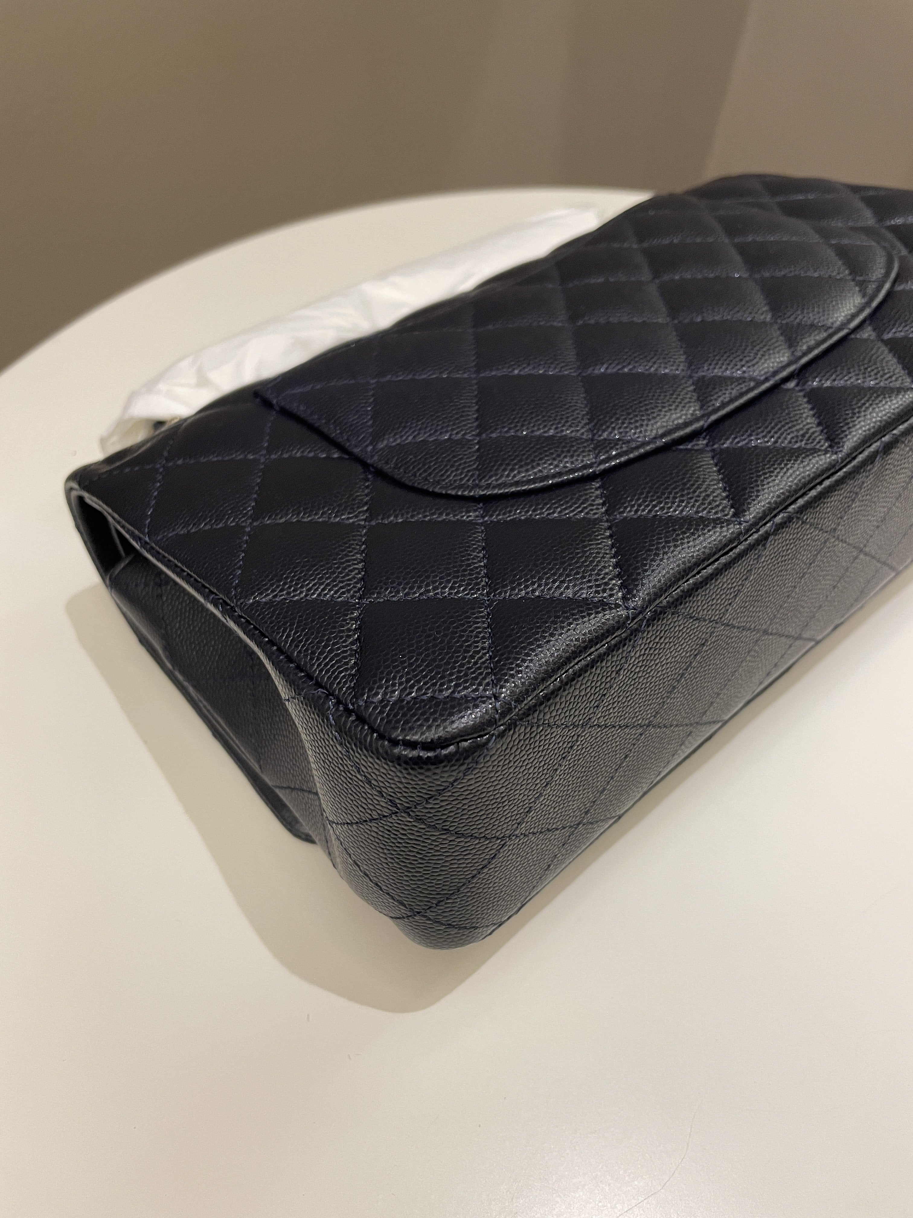 Chanel Classic Quilted Medium Double Flap Midnight Blue Caviar