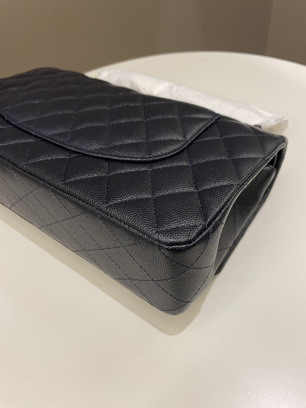 Chanel Classic Quilted Medium Double Flap Midnight Blue Caviar