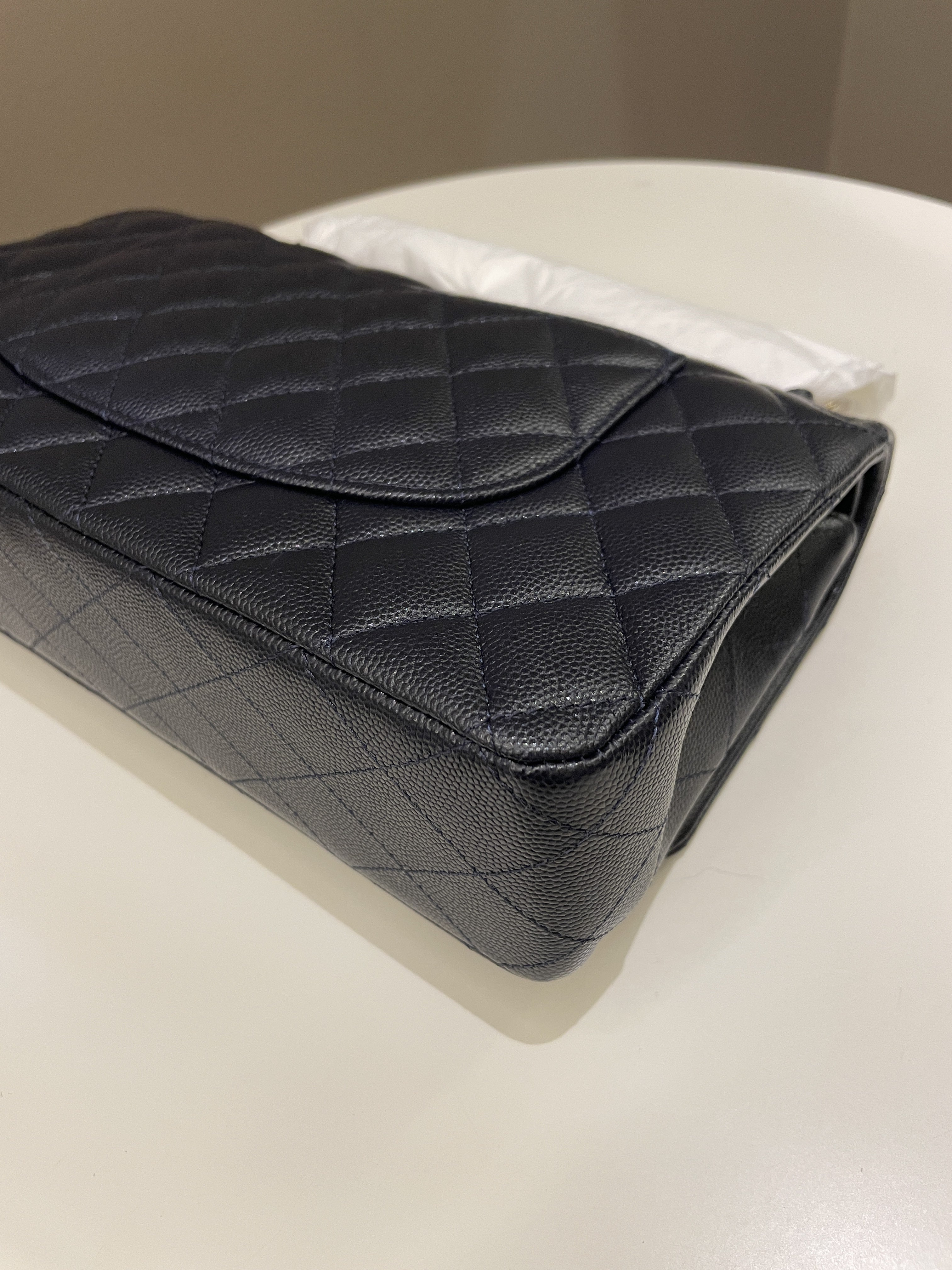 Chanel Classic Quilted Medium Double Flap Midnight Blue Caviar