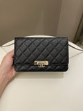Chanel Golden Class Wallet On Chain Black Caviar