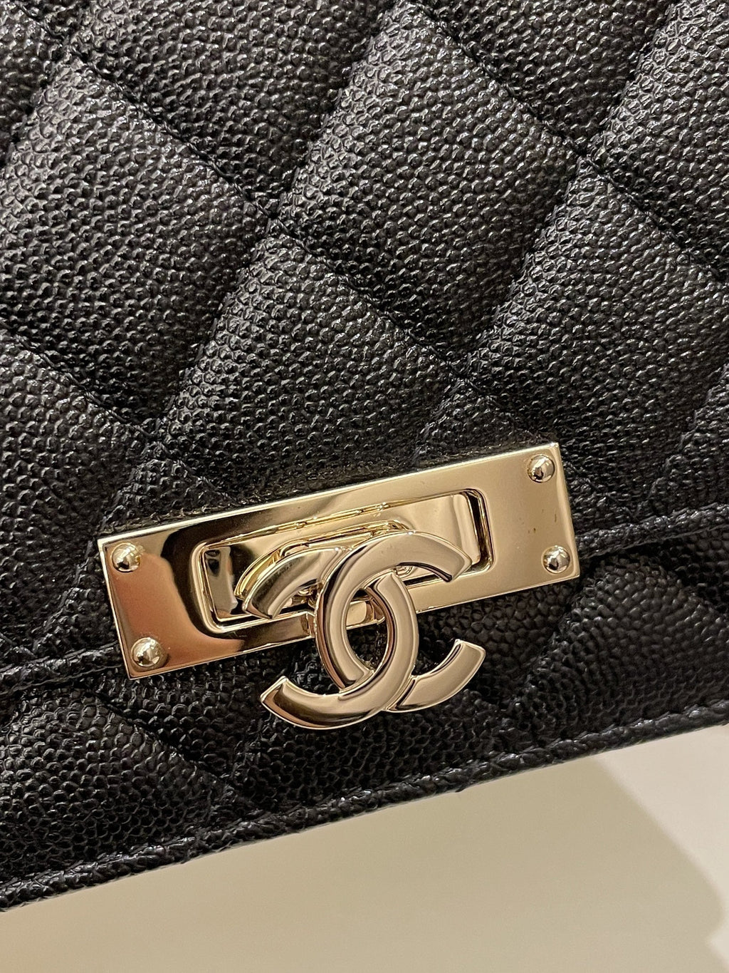 Chanel Golden Class Wallet On Chain Black Caviar
