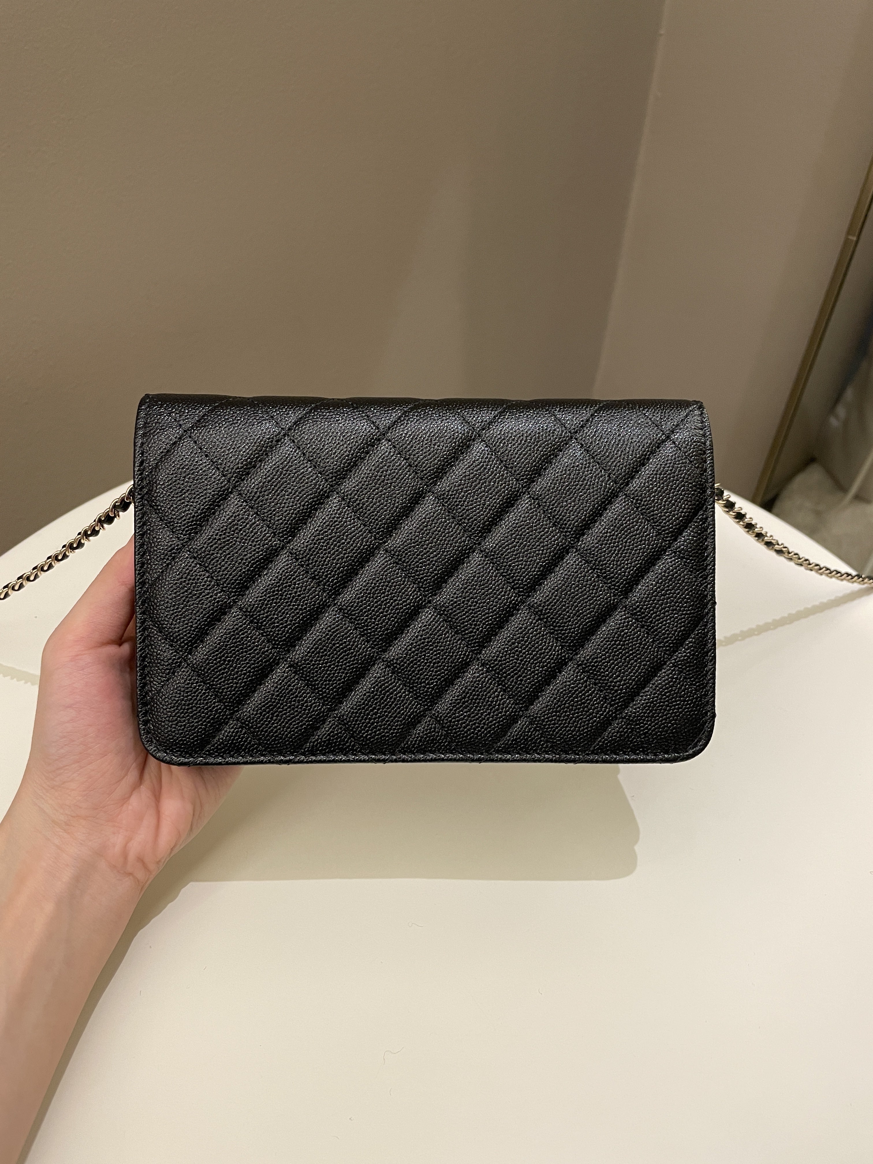 Chanel Golden Class Wallet On Chain Black Caviar
