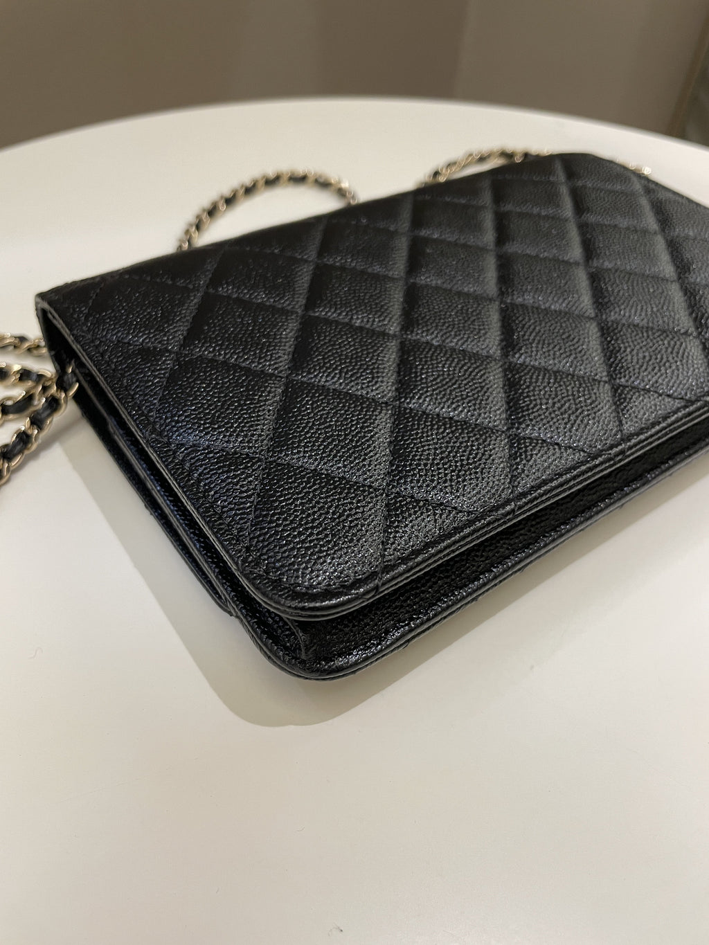 Chanel Golden Class Wallet On Chain Black Caviar