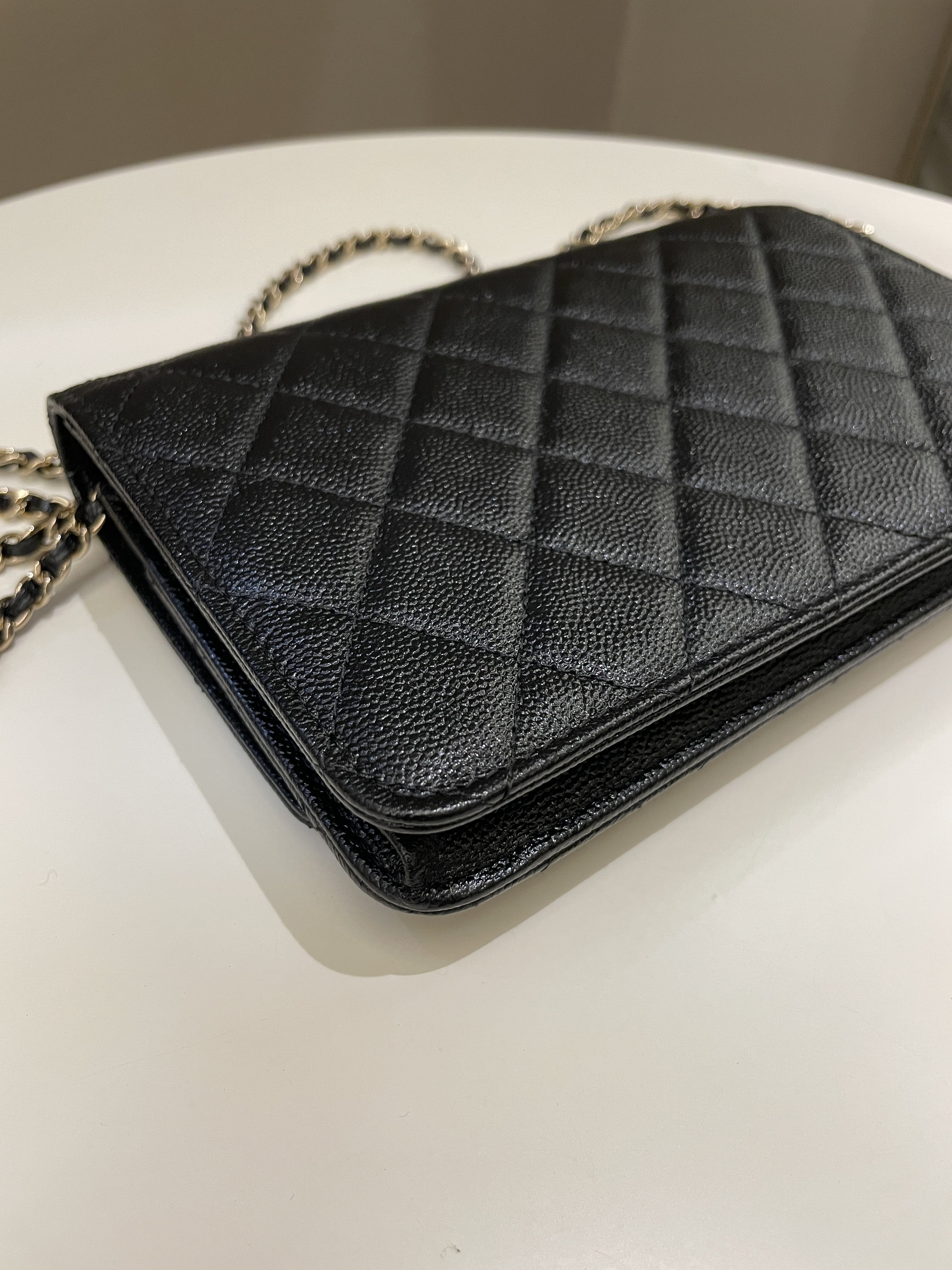 Chanel Golden Class Wallet On Chain Black Caviar