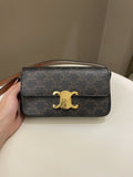 Celine Triomphe Bag Tan Canvas/ Calfskin