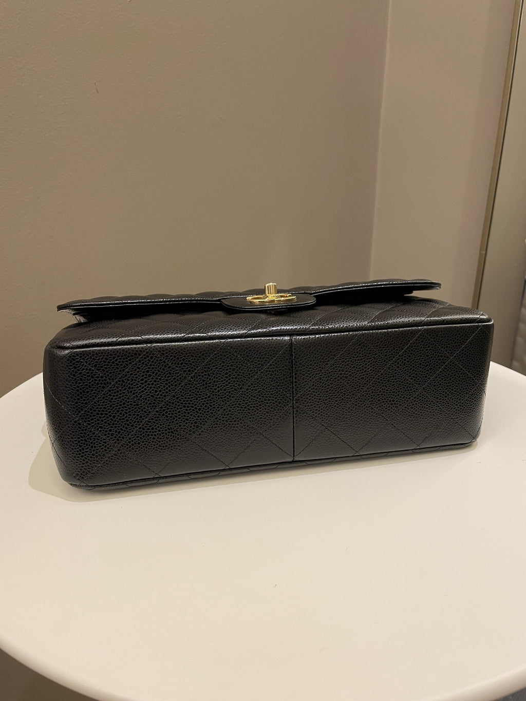 Chanel Classic Quilted Jumbo Double Flap Black Caviar