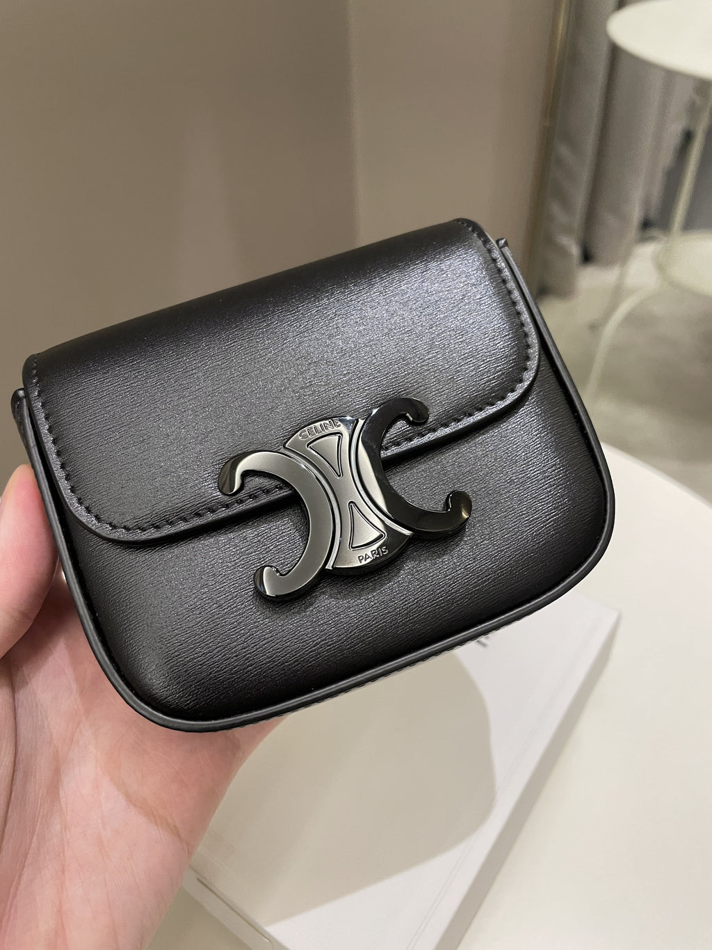 Celine Mini Triomphe Black Calf