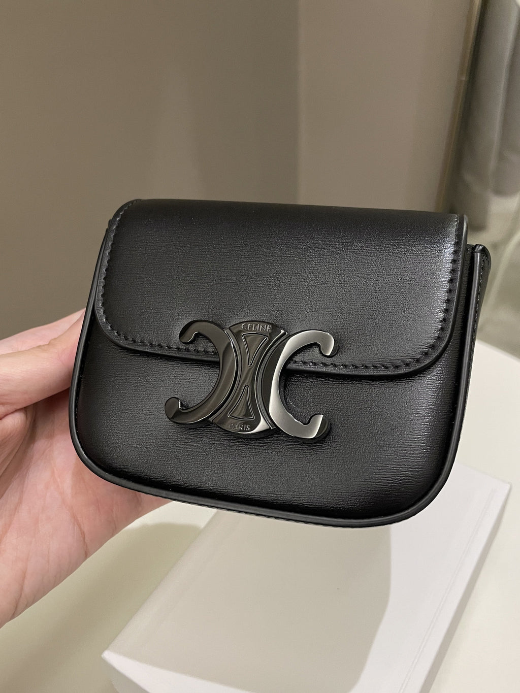 Celine Mini Triomphe Black Calf