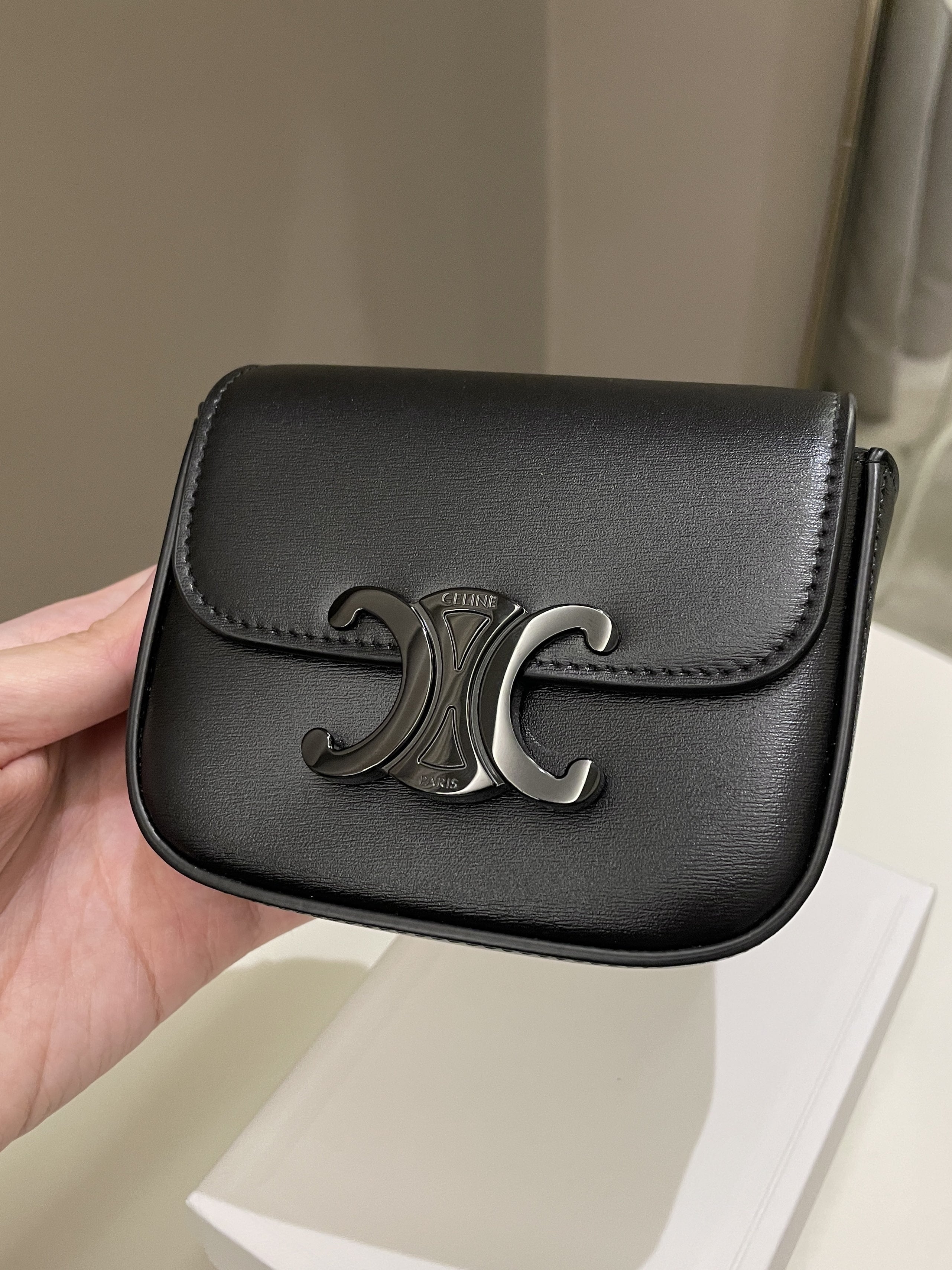 Celine Mini Triomphe Black Calf