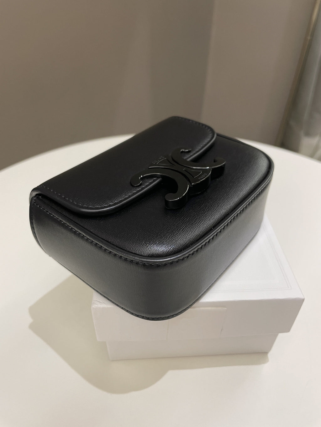 Celine Mini Triomphe Black Calf