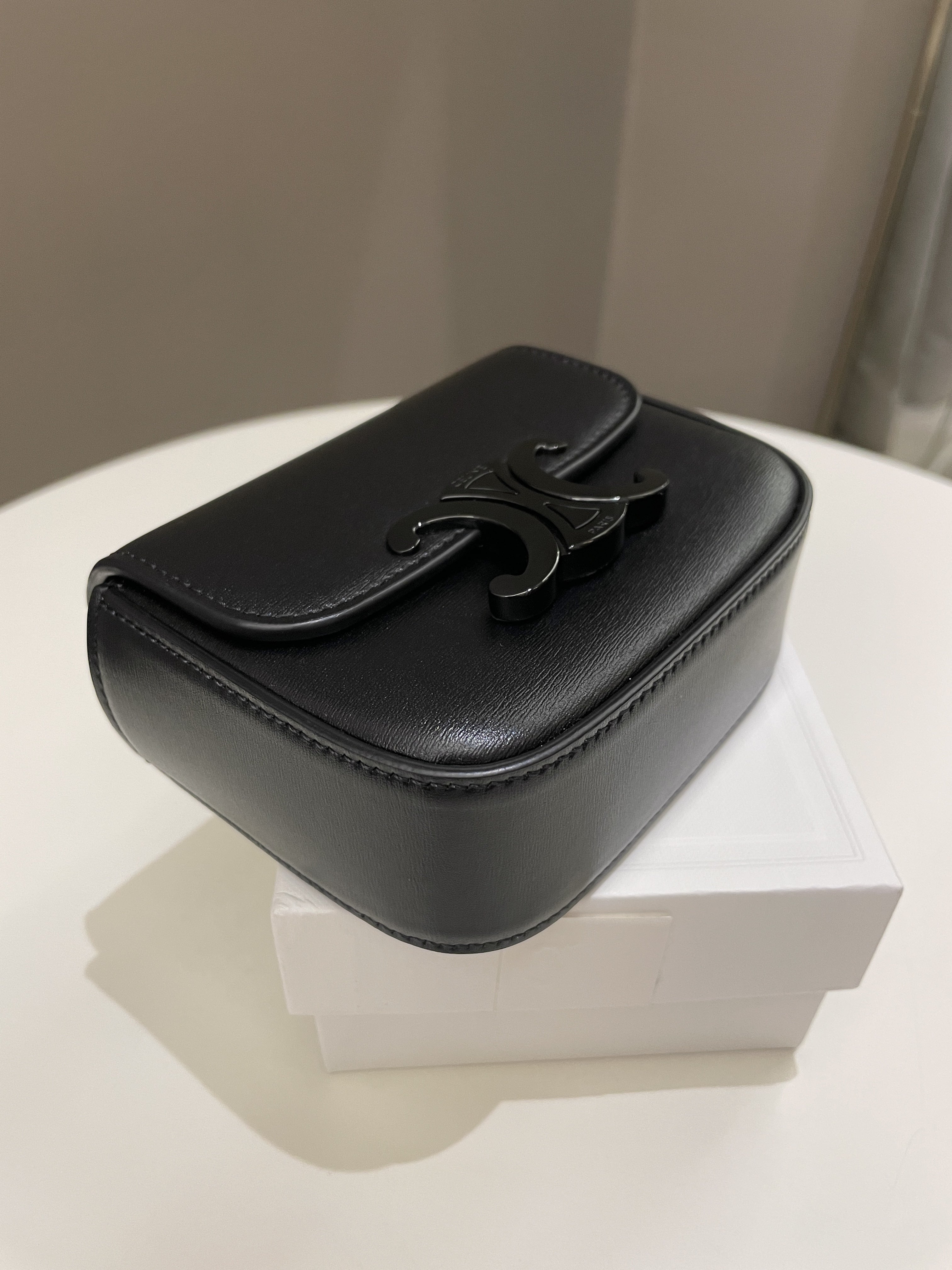 Celine Mini Triomphe Black Calf