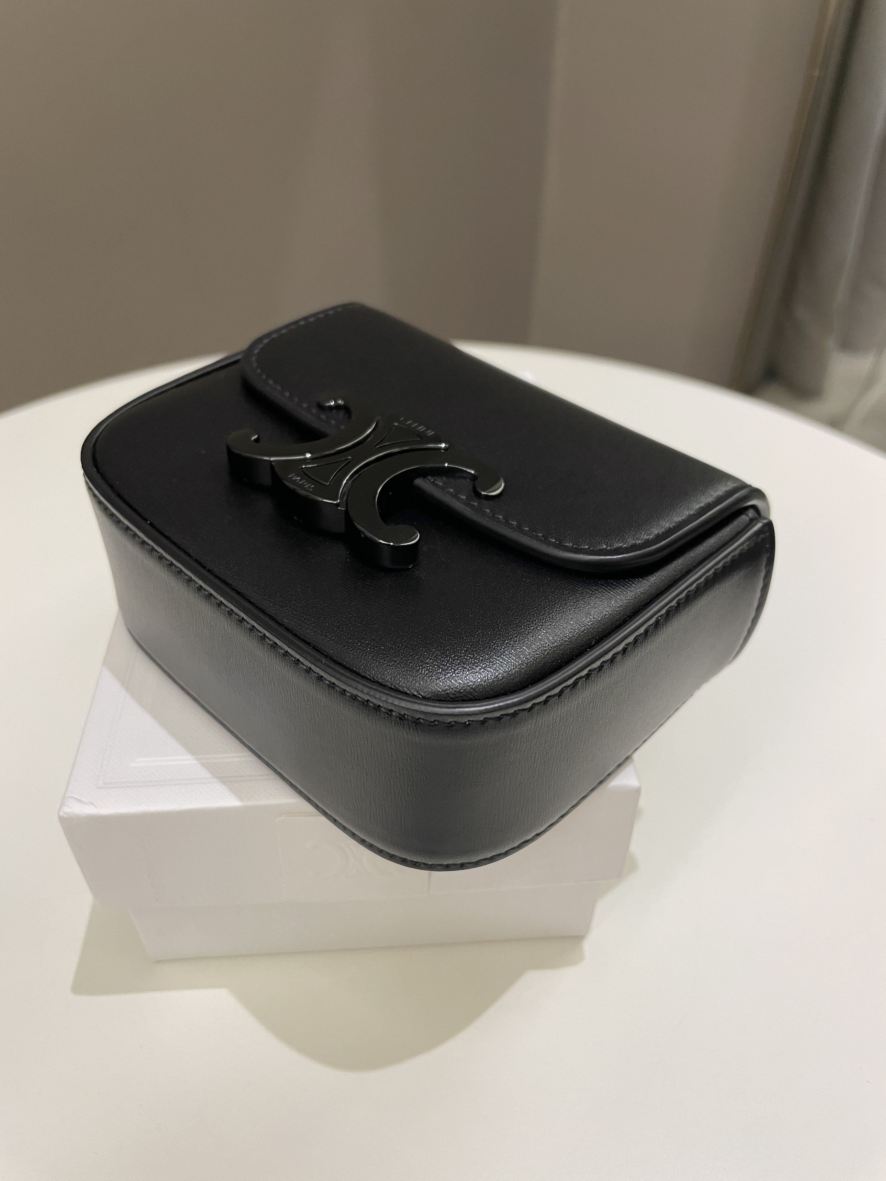 Celine Mini Triomphe Black Calf
