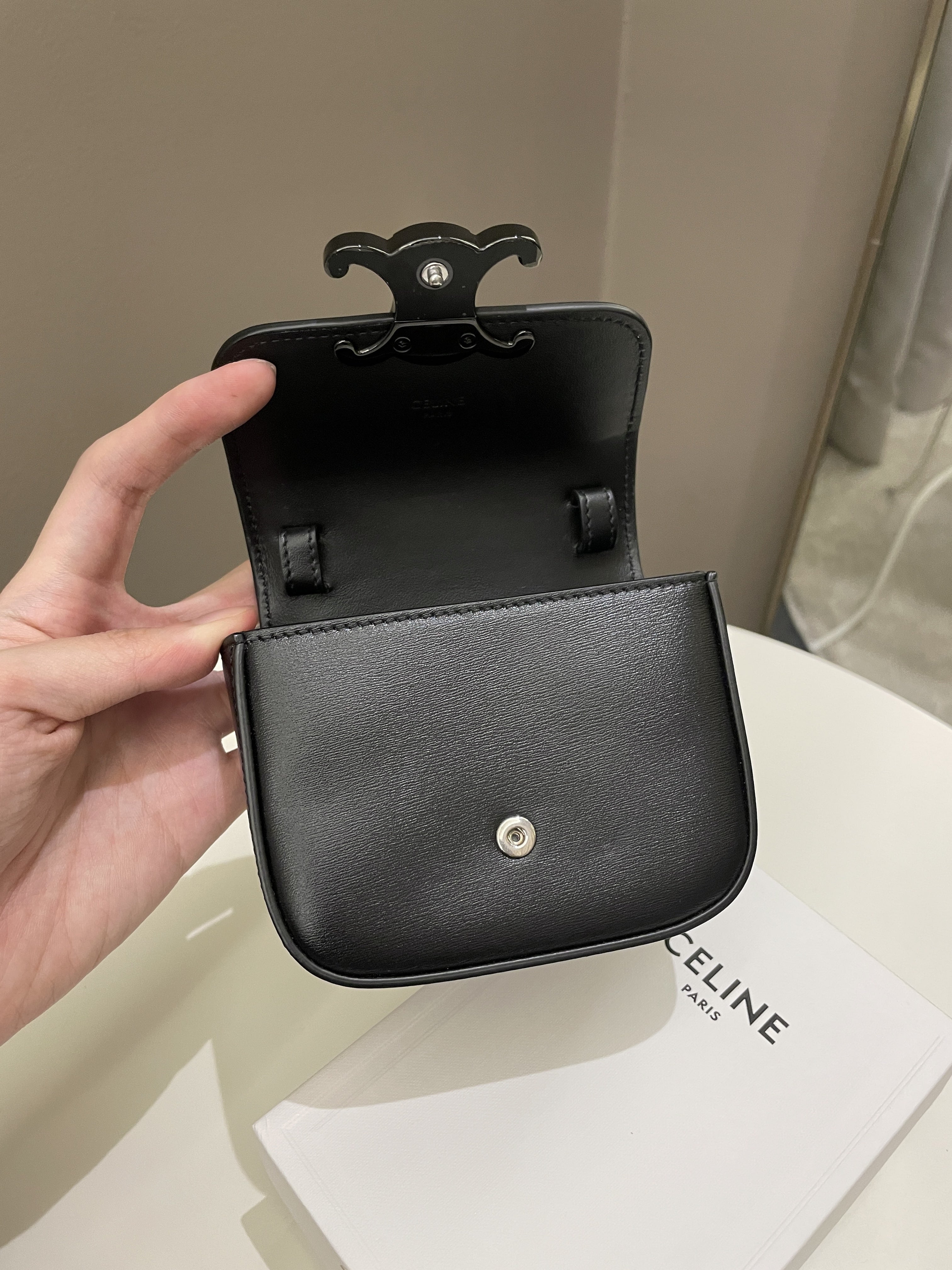 Celine Mini Triomphe Black Calf