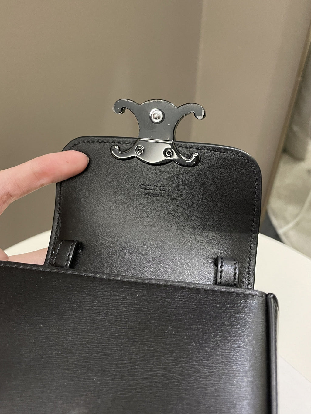 Celine Mini Triomphe Black Calf