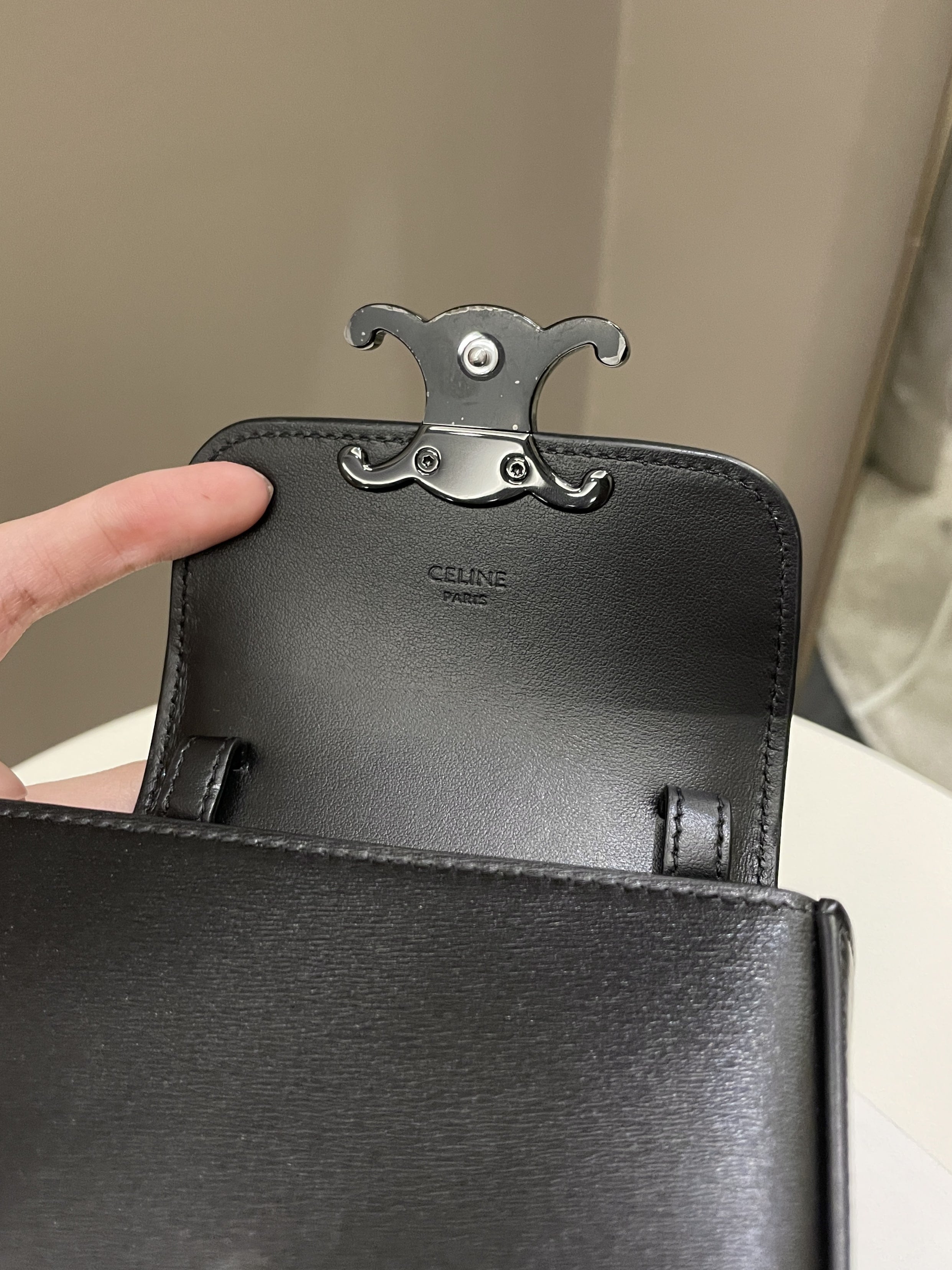 Celine Mini Triomphe Black Calf