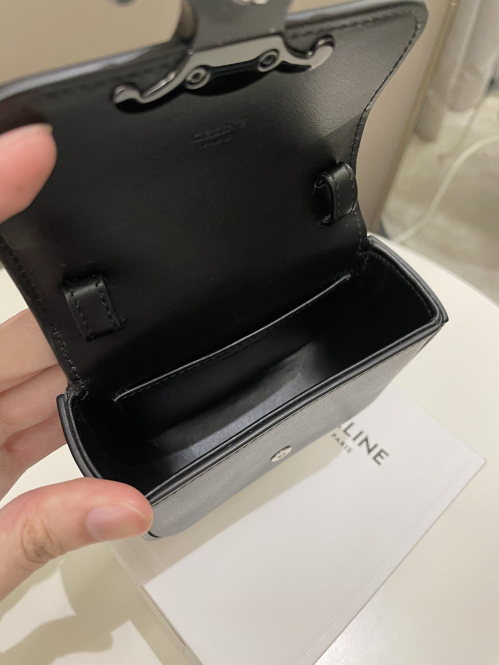 Celine Mini Triomphe Black Calf