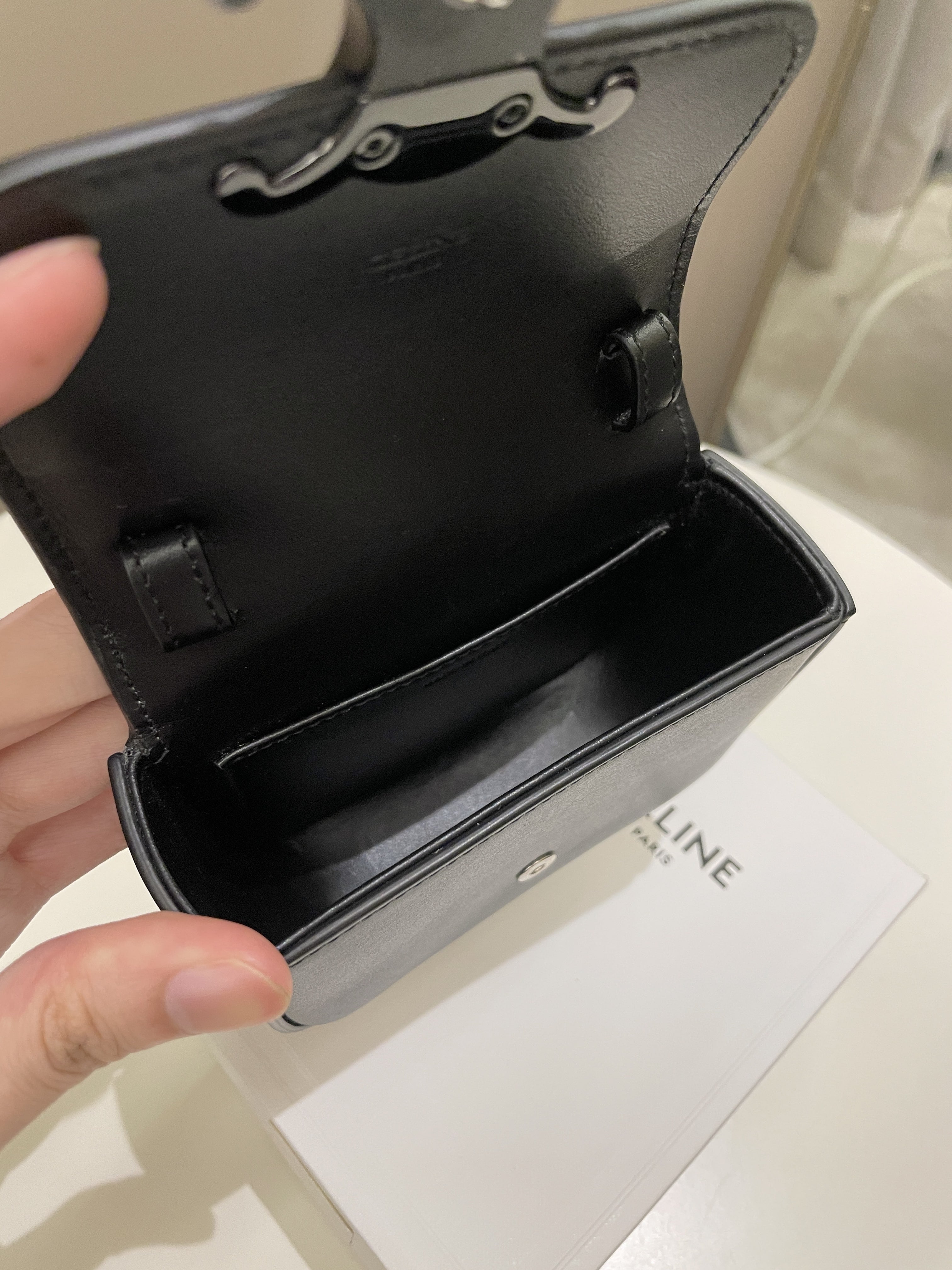 Celine Mini Triomphe Black Calf