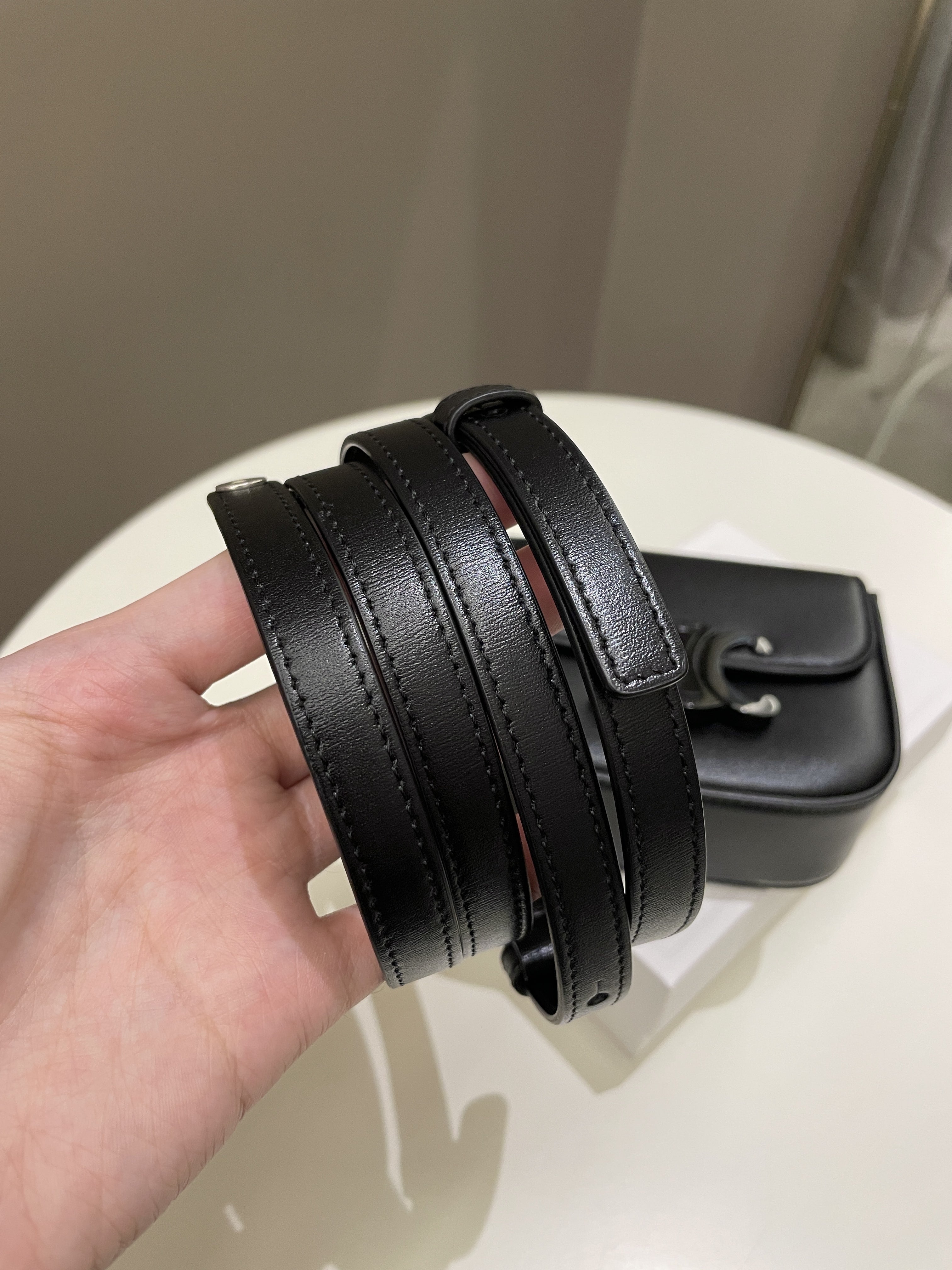 Celine Mini Triomphe Black Calf