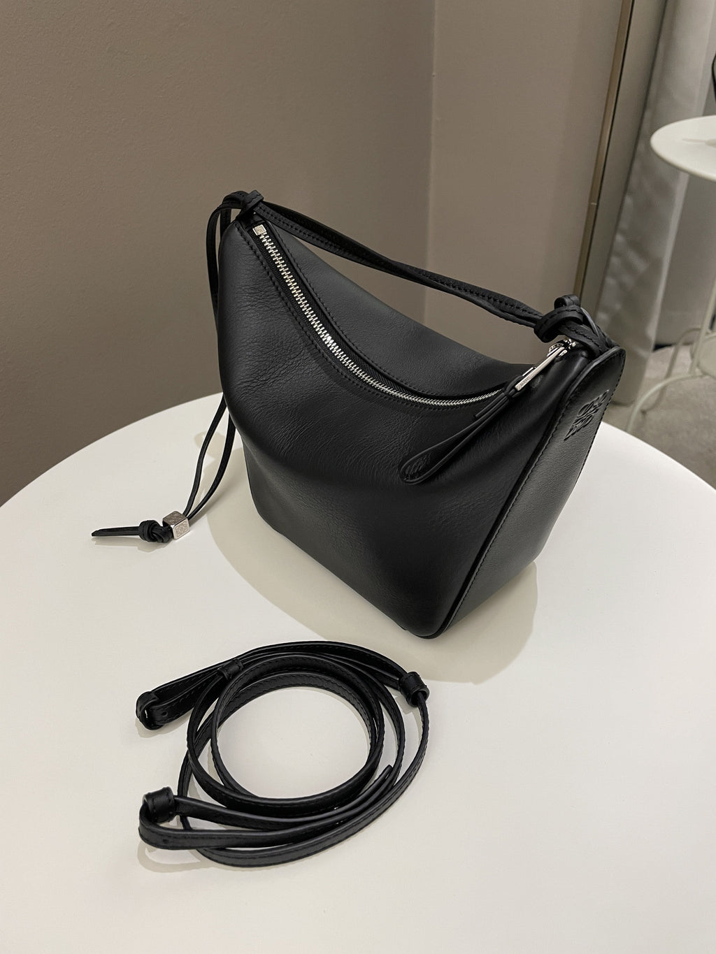 Loewe Hammock Hobo Mini Black Calf