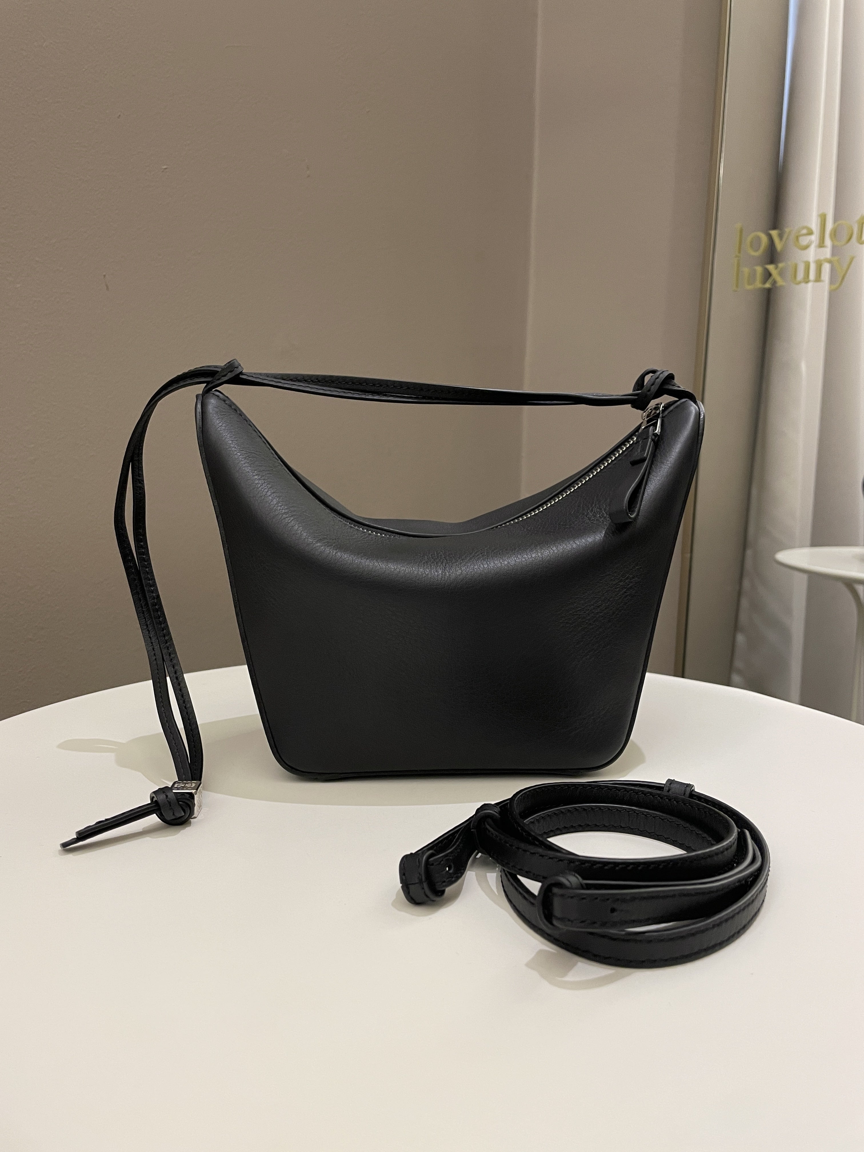Loewe Hammock Hobo Mini Black Calf