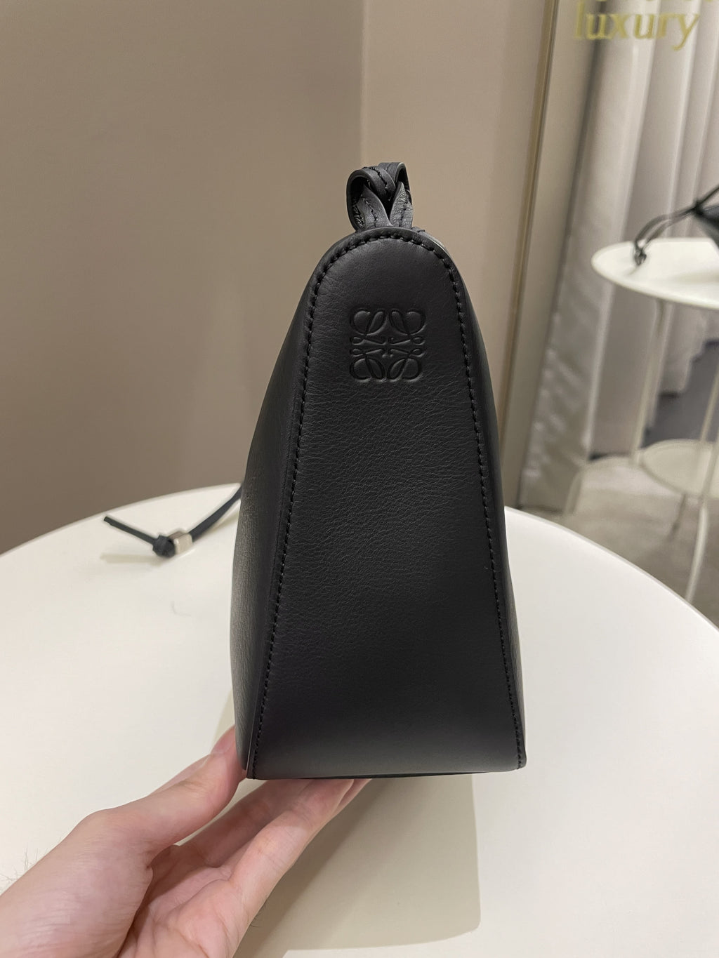 Loewe Hammock Hobo Mini Black Calf