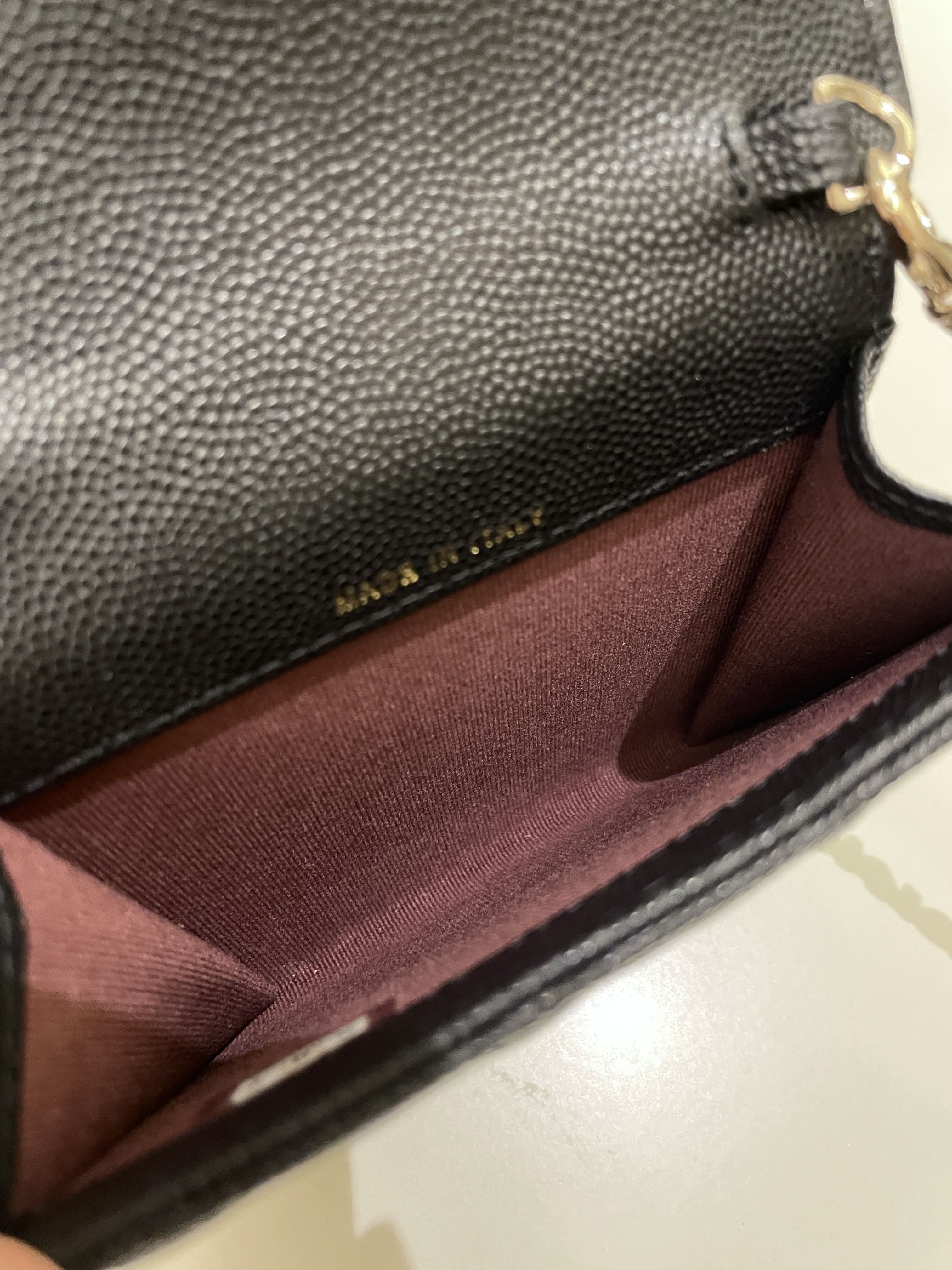 Chanel Quilted Compact Wallet On Chain Black caviar
