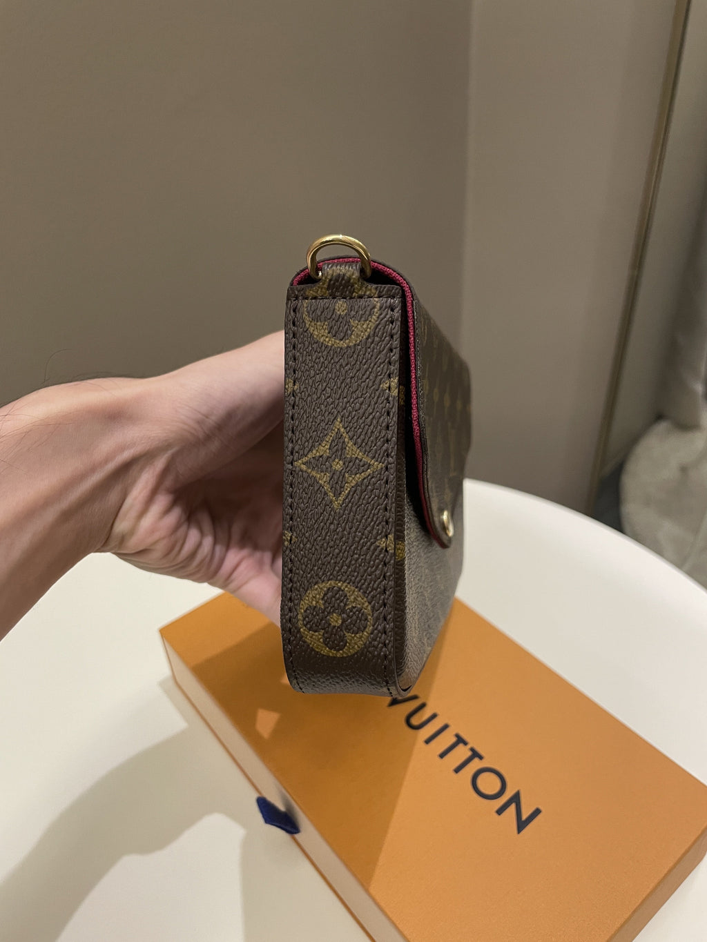 Louis Vuitton Felicie Pochette Classic Monogram Fuchsia