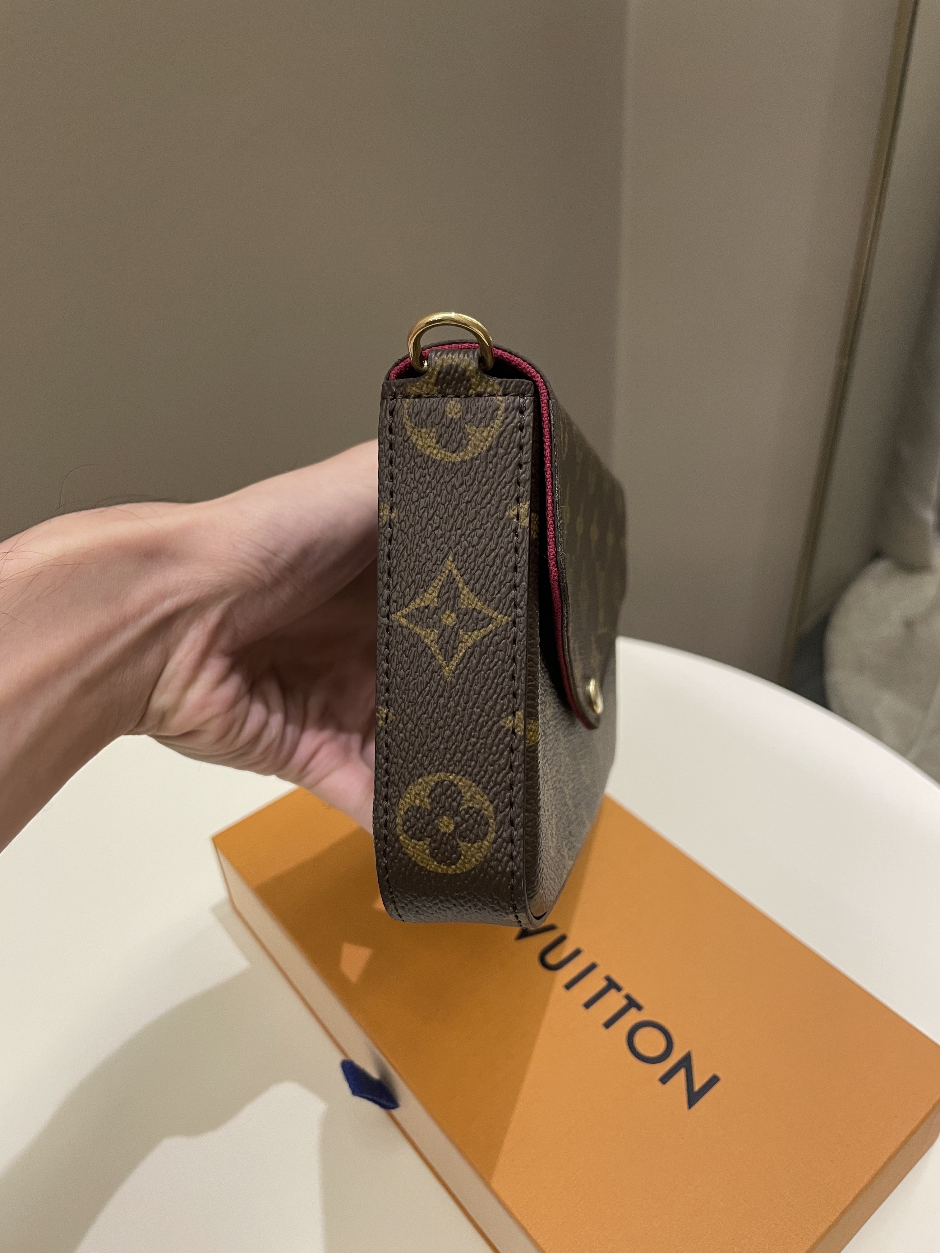 Louis Vuitton Felicie Pochette Classic Monogram Fuchsia