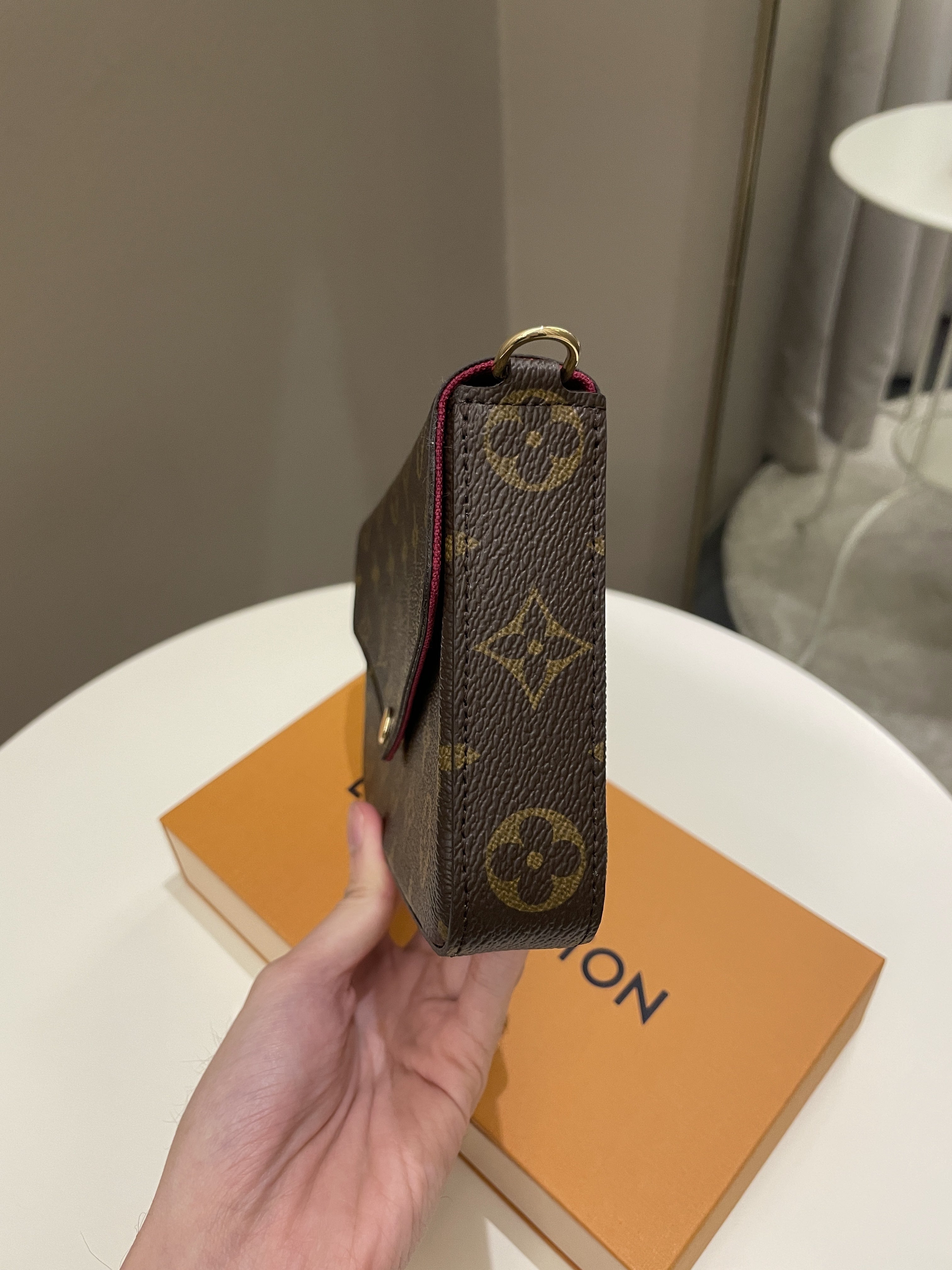 Louis Vuitton Felicie Pochette Classic Monogram Fuchsia