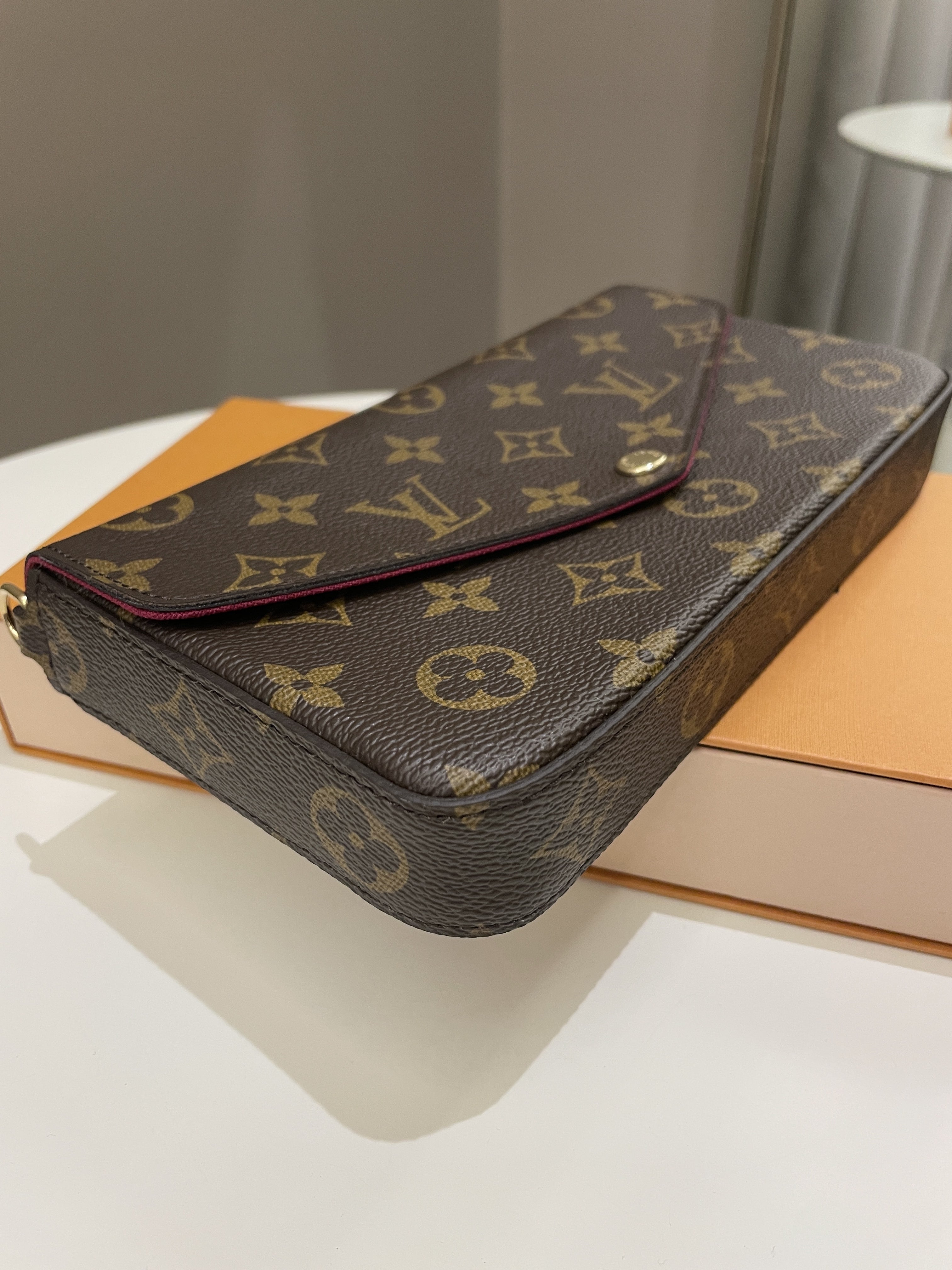 Louis Vuitton Felicie Pochette Classic Monogram Fuchsia