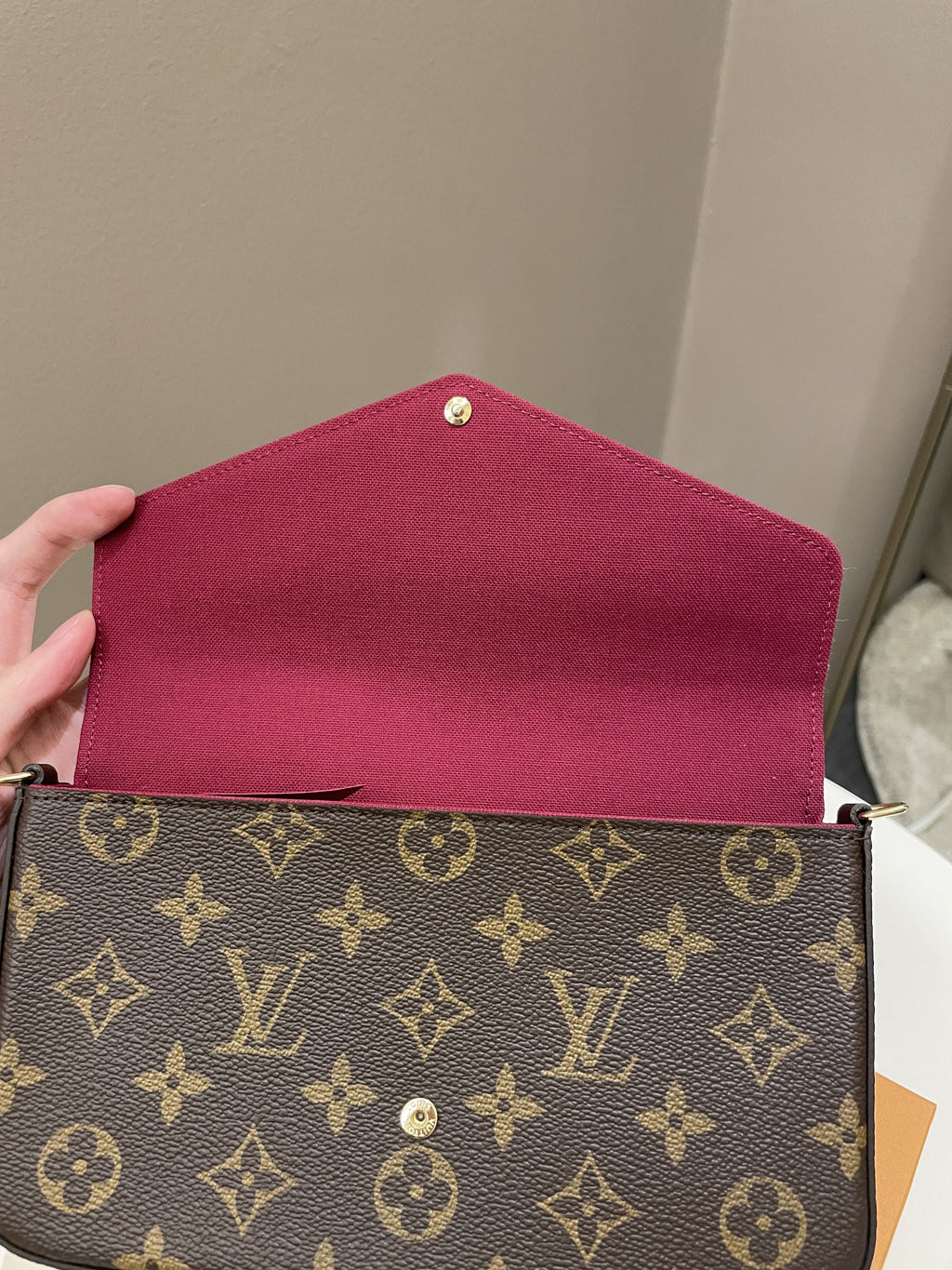 Louis Vuitton Felicie Pochette Classic Monogram Fuchsia