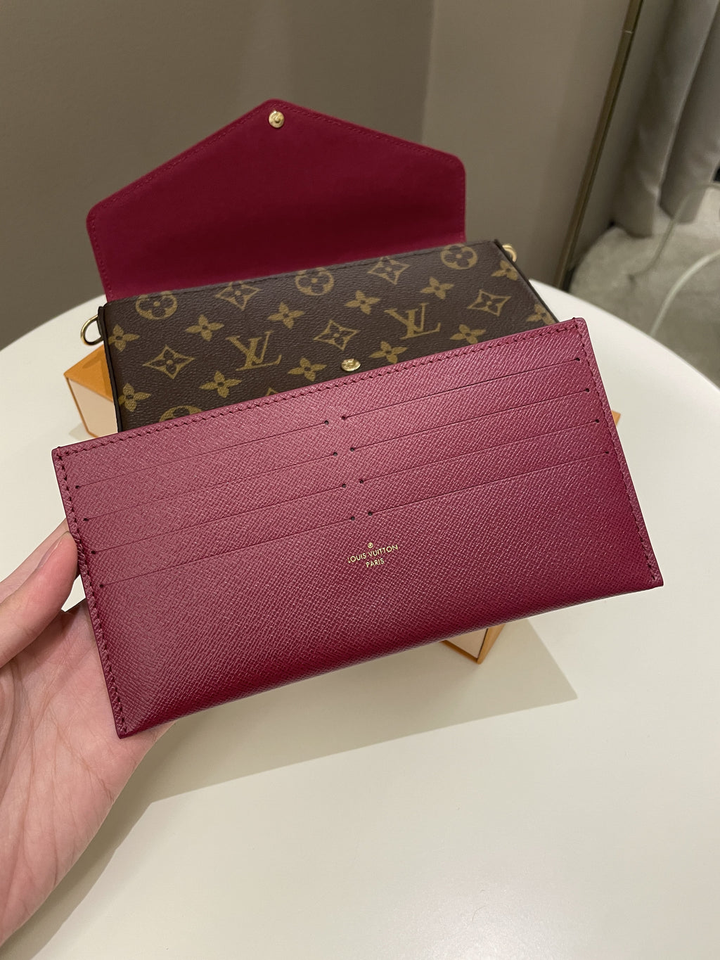 Louis Vuitton Felicie Pochette Classic Monogram Fuchsia