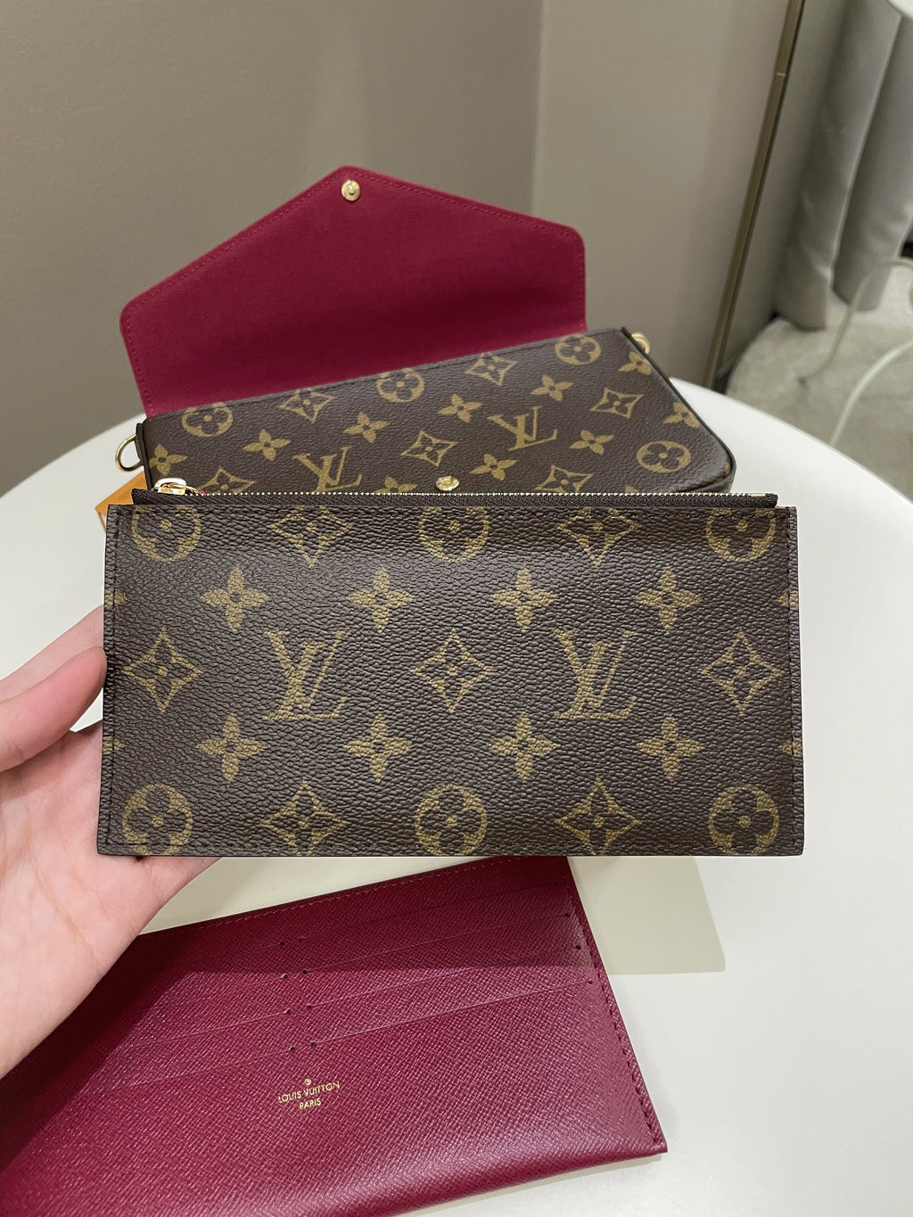 Louis Vuitton Felicie Pochette Classic Monogram Fuchsia